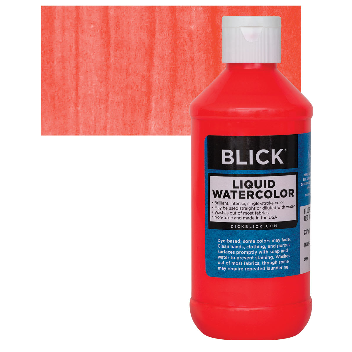 Blick Liquid Watercolor - Fluorescent Red, 8 oz bottle