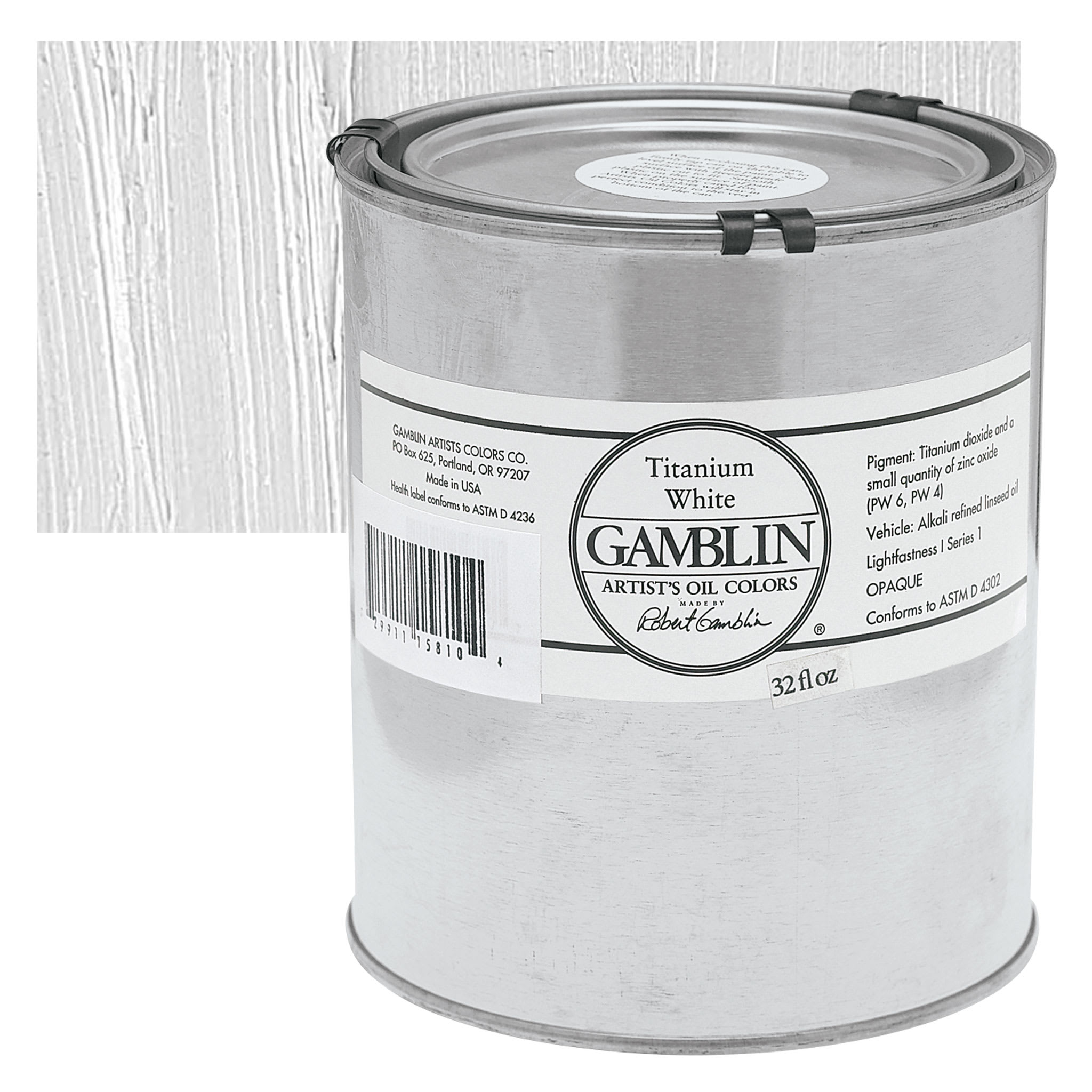 Gamblin Artist's Oil Color - Titanium White, 32 oz Can