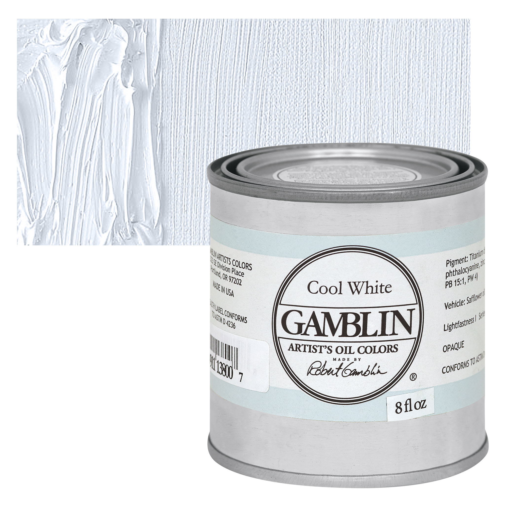 Gamblin Artists' Oil Color - Cool White, 8 oz can