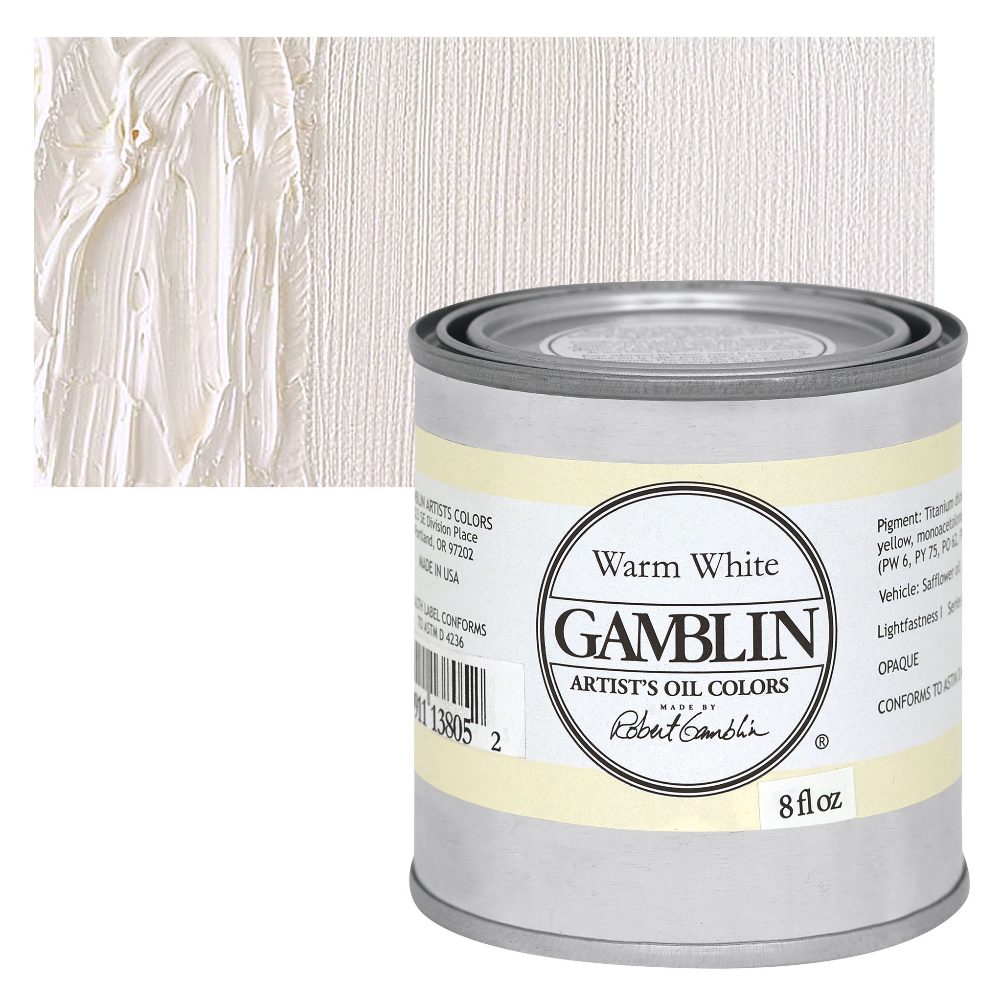 Gamblin Artists' Oil Color - Warm White, 8 oz can
