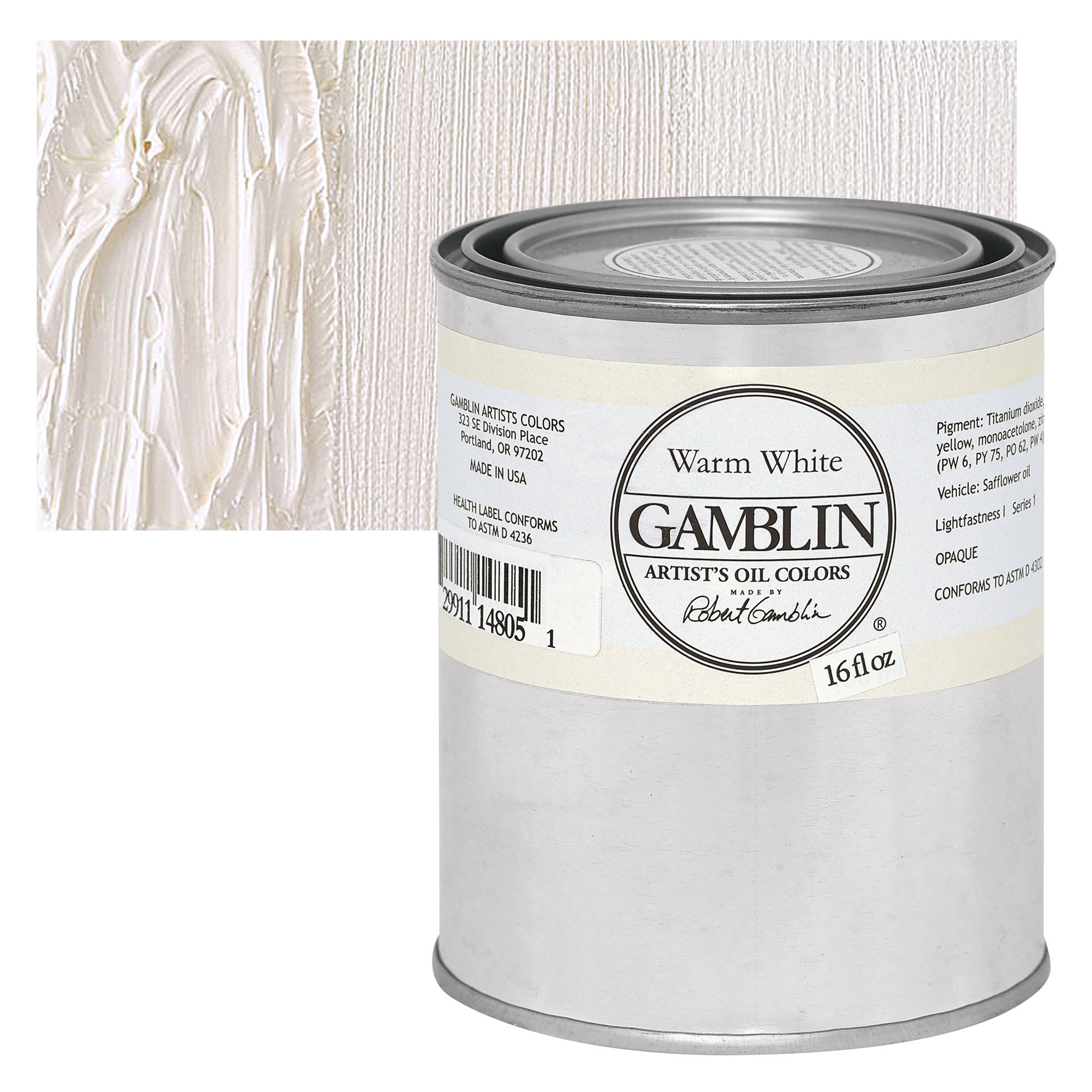 Gamblin Artists' Oil Color - Warm White, 16 oz can