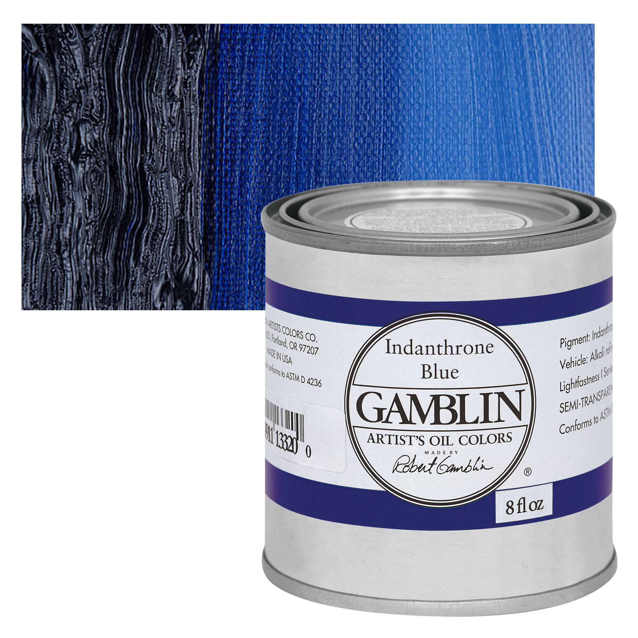 Gamblin Artist's Oil Color - Indanthrone Blue, 8 oz Can