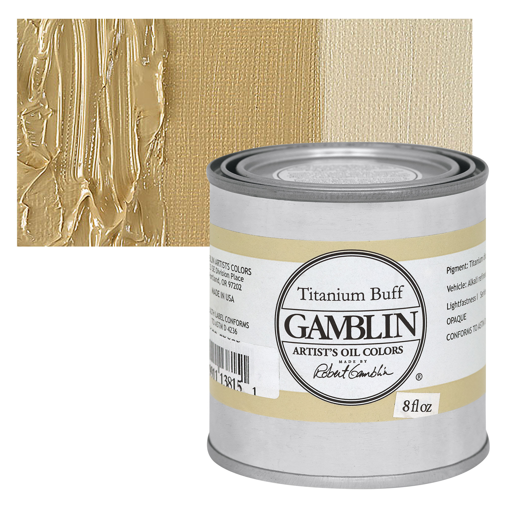 Gamblin Artist's Oil Color - Titanium Buff, 8 oz can