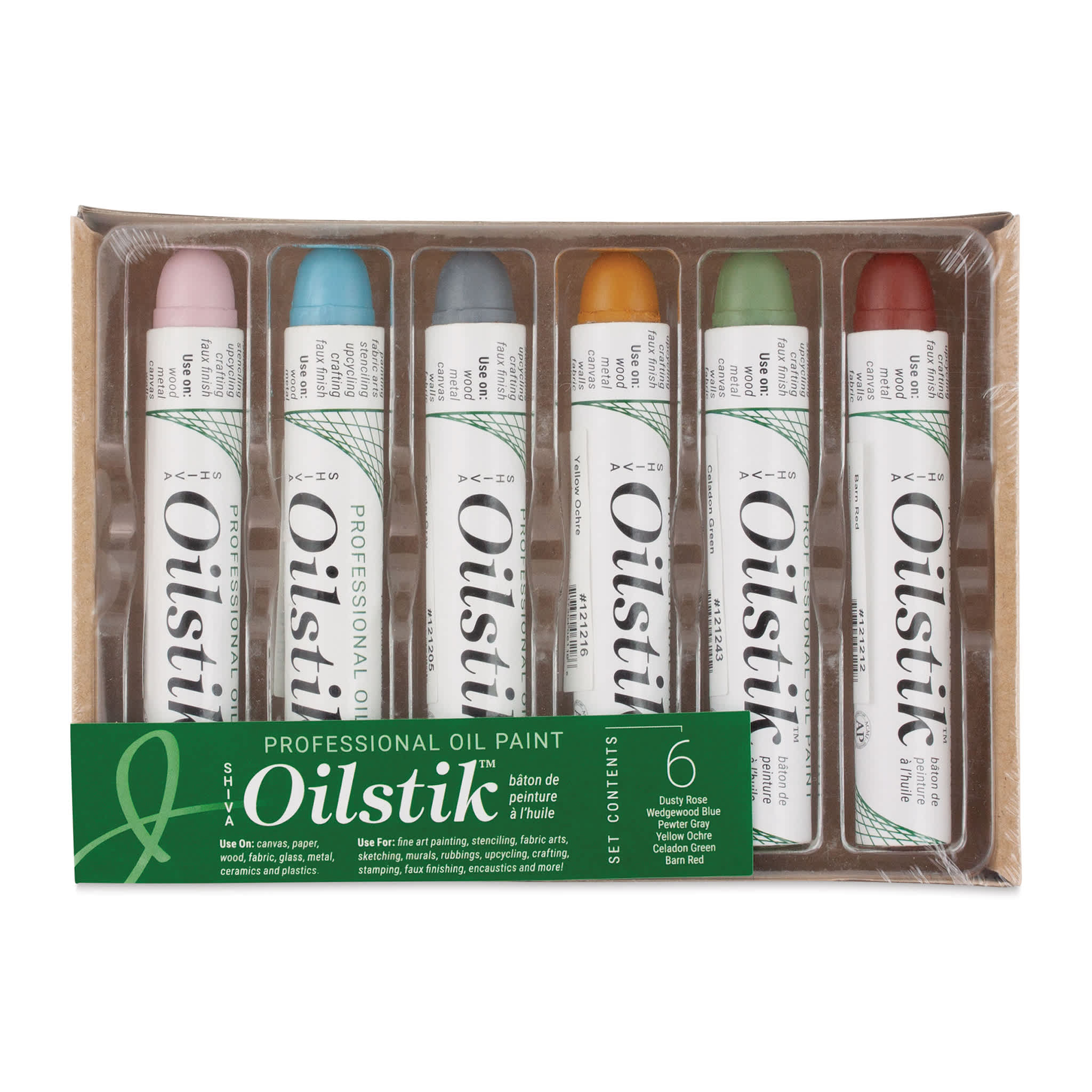 Shiva Oilstik Oil Paint - Set of 6, Traditional Set, 37 ml