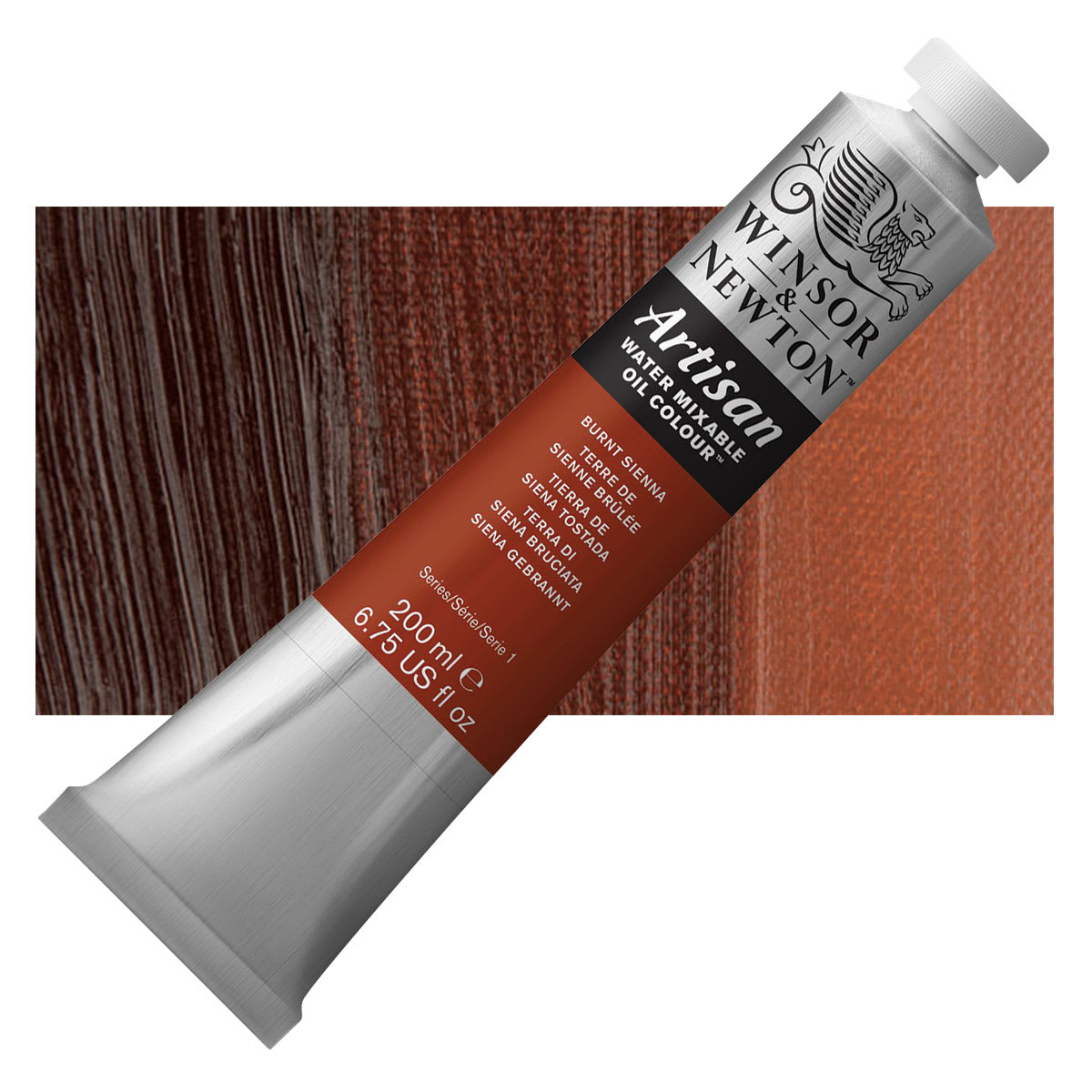 Winsor & Newton Artisan Water Mixable Oil Paint - Burnt Sienna, 200 ml tube