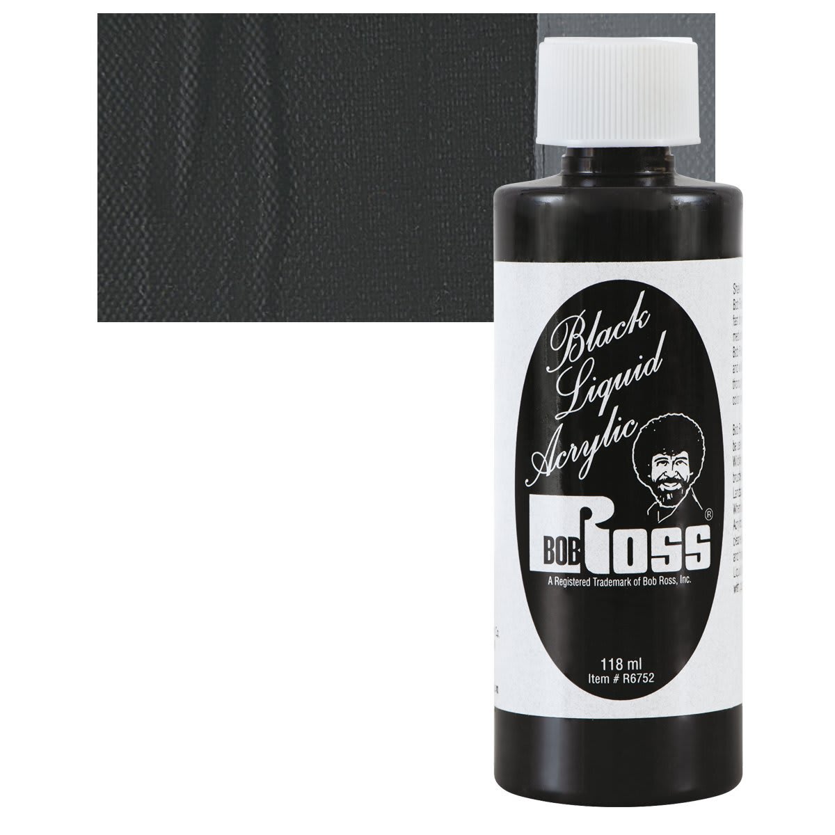 Bob Ross Liquid Acrylic - Black, 4 oz bottle