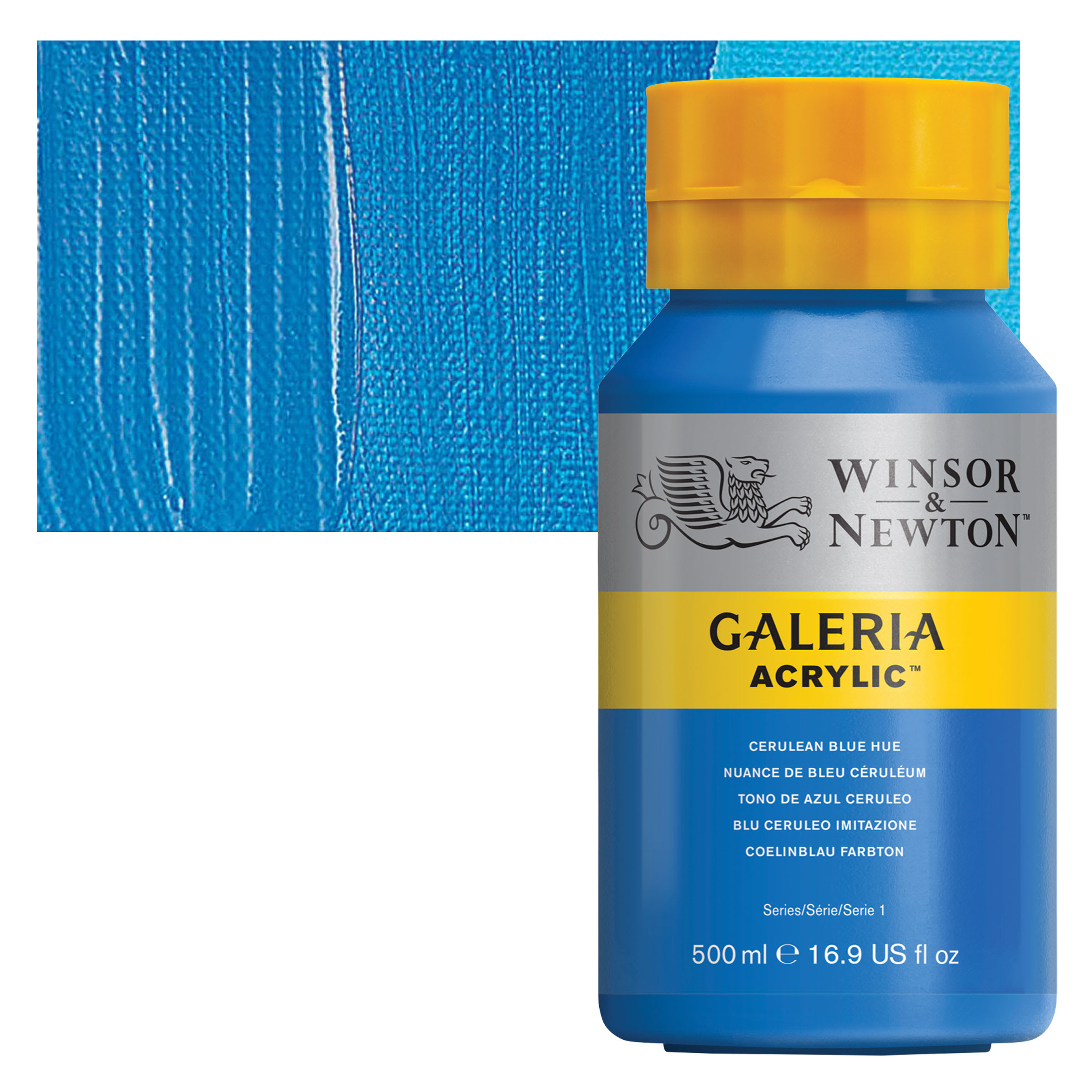Winsor & Newton Galeria Flow Acrylics - Cerulean Blue Hue, 500 ml tube