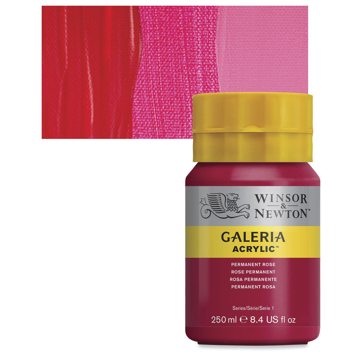 Winsor & Newton Galeria Flow Acrylics - Permanent Rose, 250 ml tube