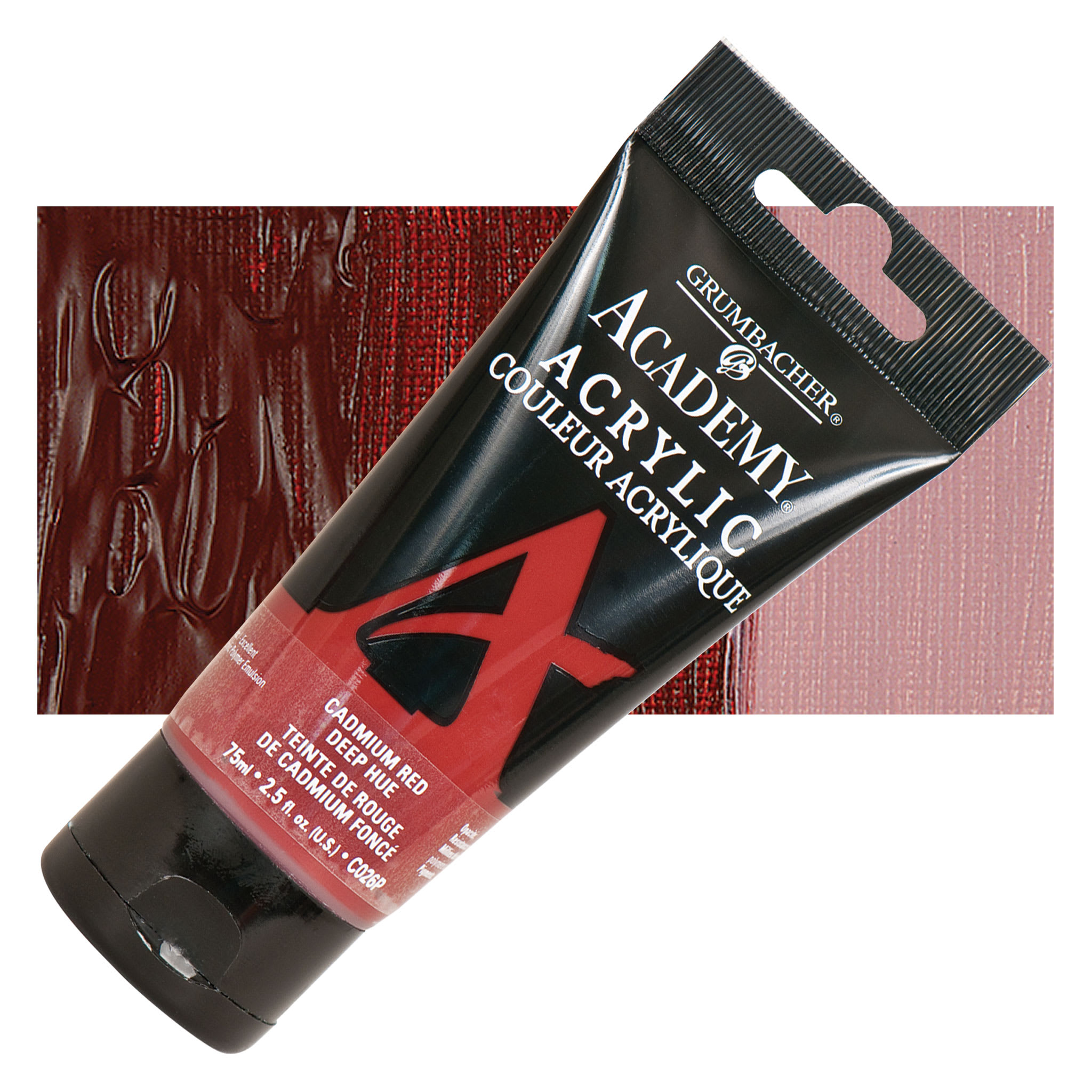 Grumbacher Academy Acrylic - Cadmium Red Deep Hue, 75 ml tube
