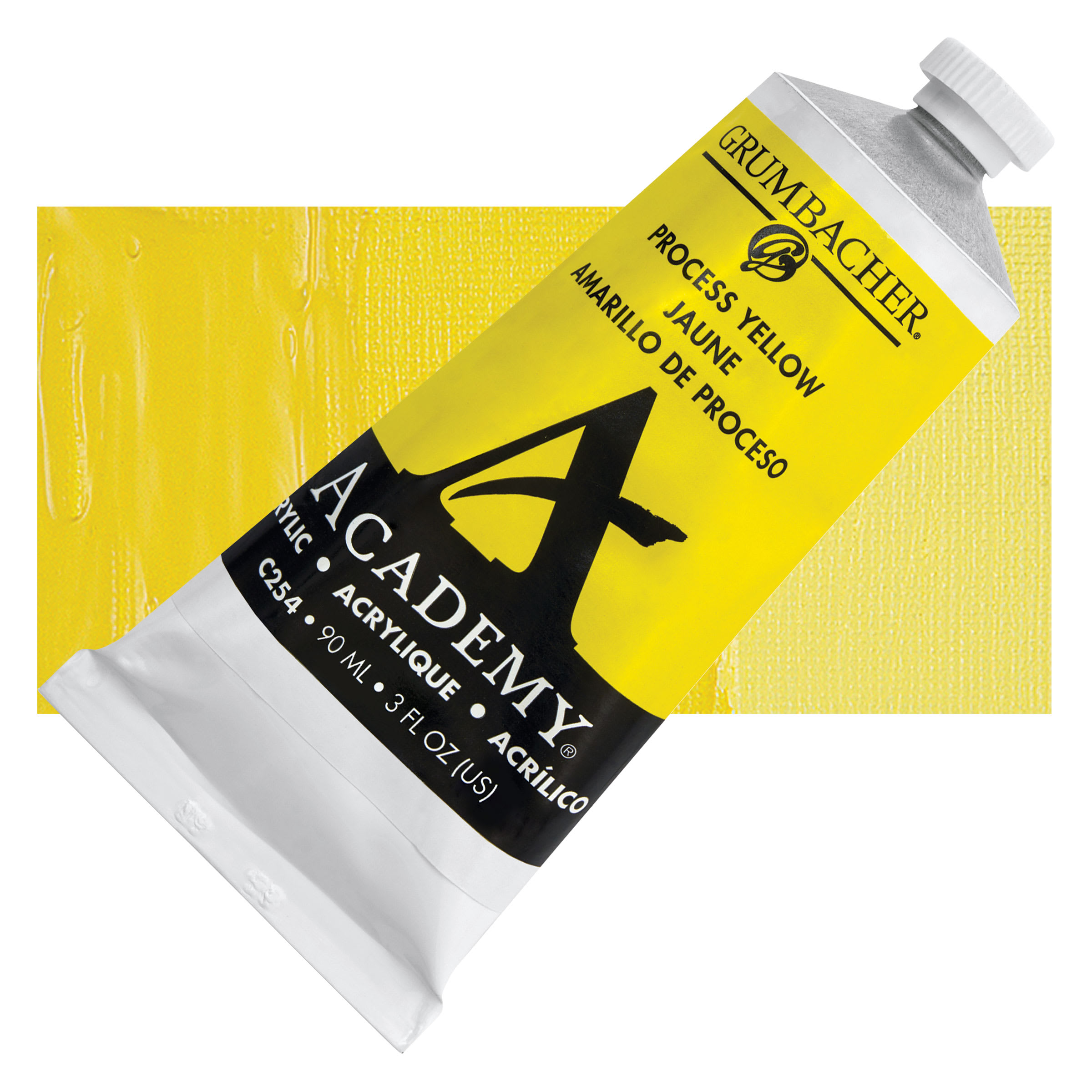 Grumbacher Academy Acrylic - Process Yellow, 90 ml tube