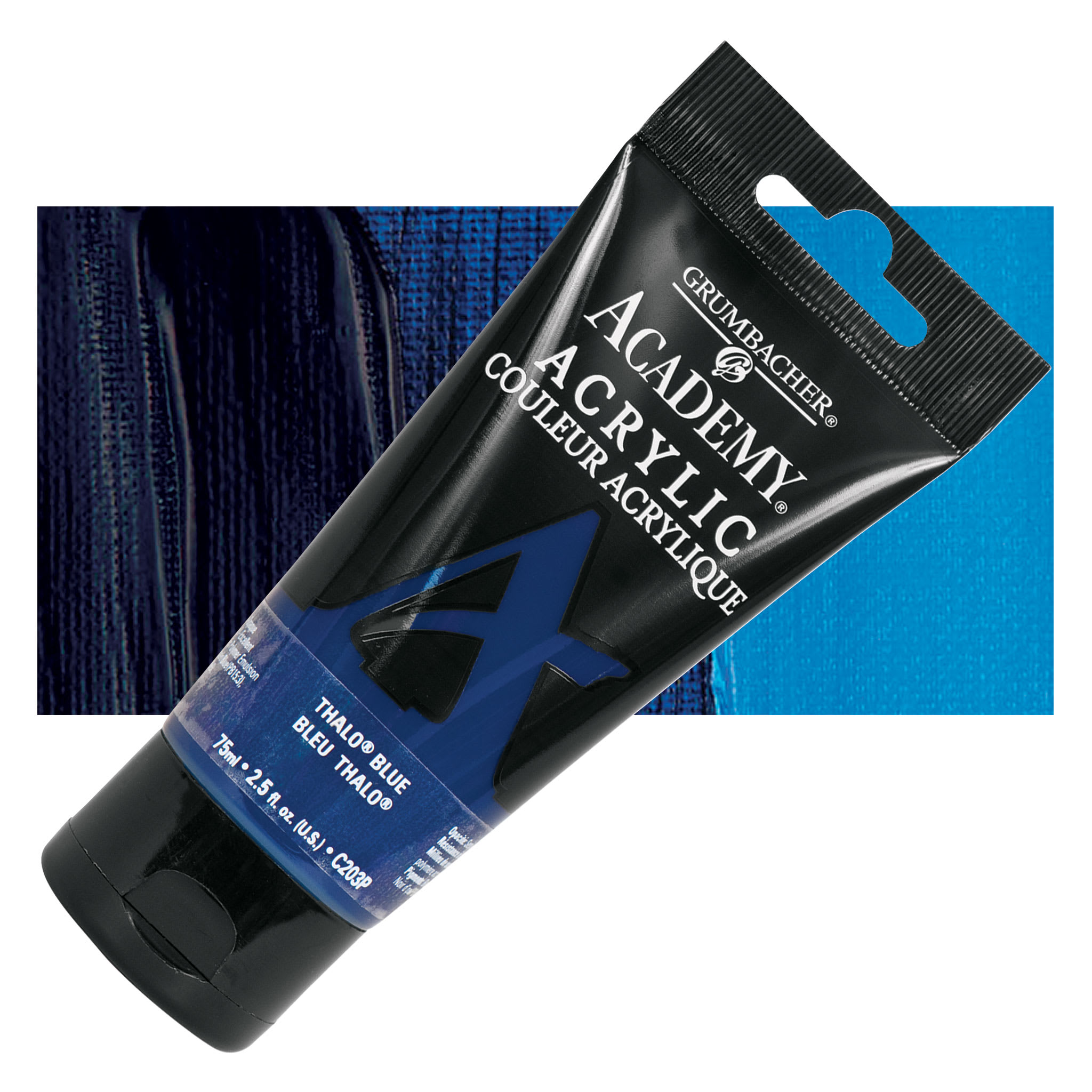 Grumbacher Academy Acrylic - Thalo Blue, 75 ml tube