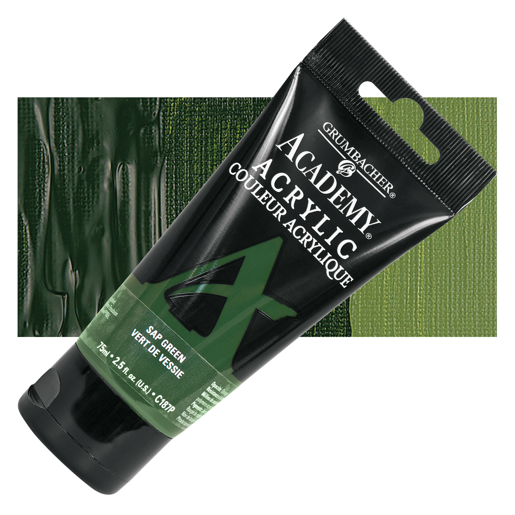 Grumbacher Academy Acrylic -Sap Green, 75 ml tube