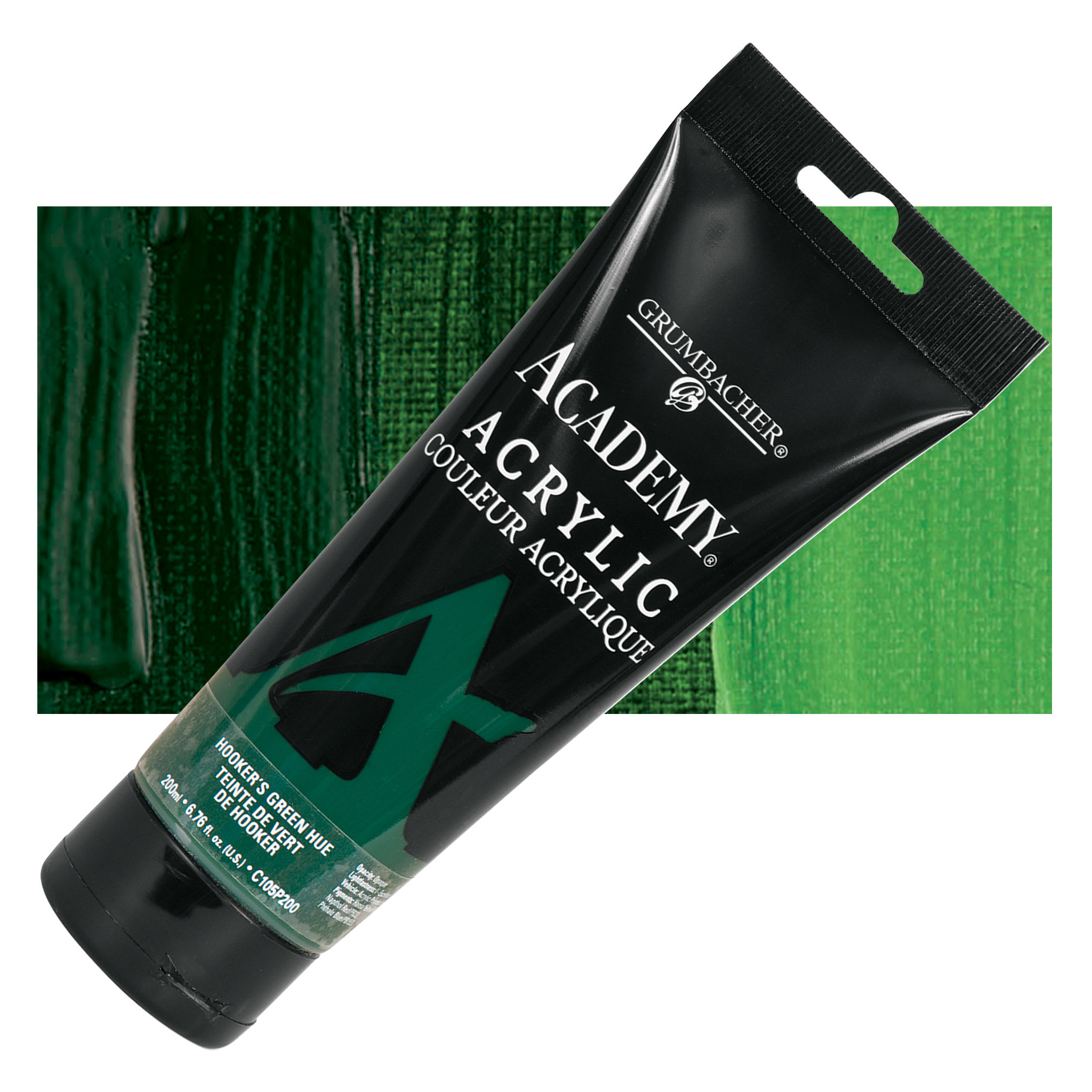 Grumbacher Academy Acrylic - Hooker's Green Hue, 200 ml tube