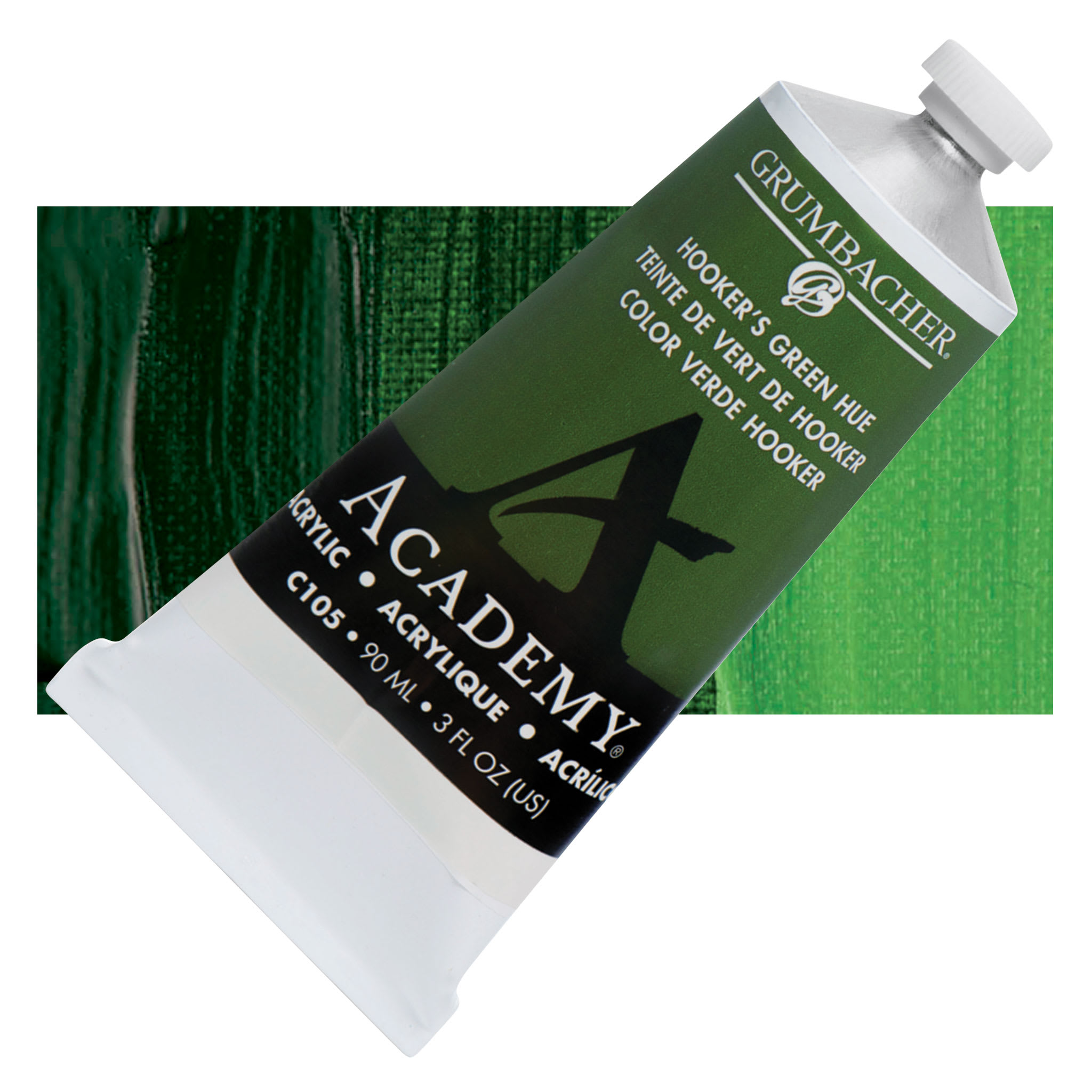 Grumbacher Academy Acrylic - Hooker's Green Hue, 90 ml tube