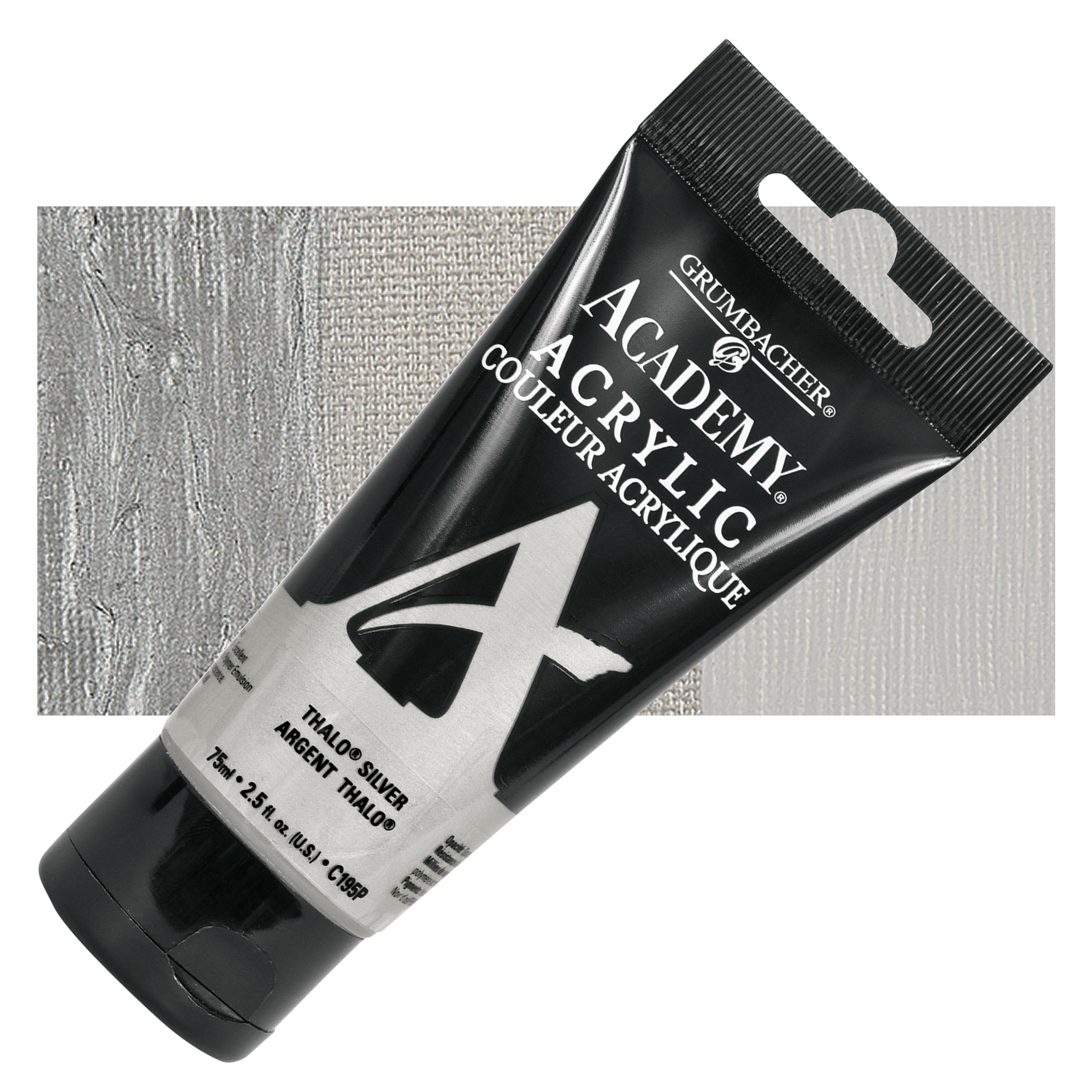 Grumbacher Academy Acrylic - Thalo Silver, 75 ml tube