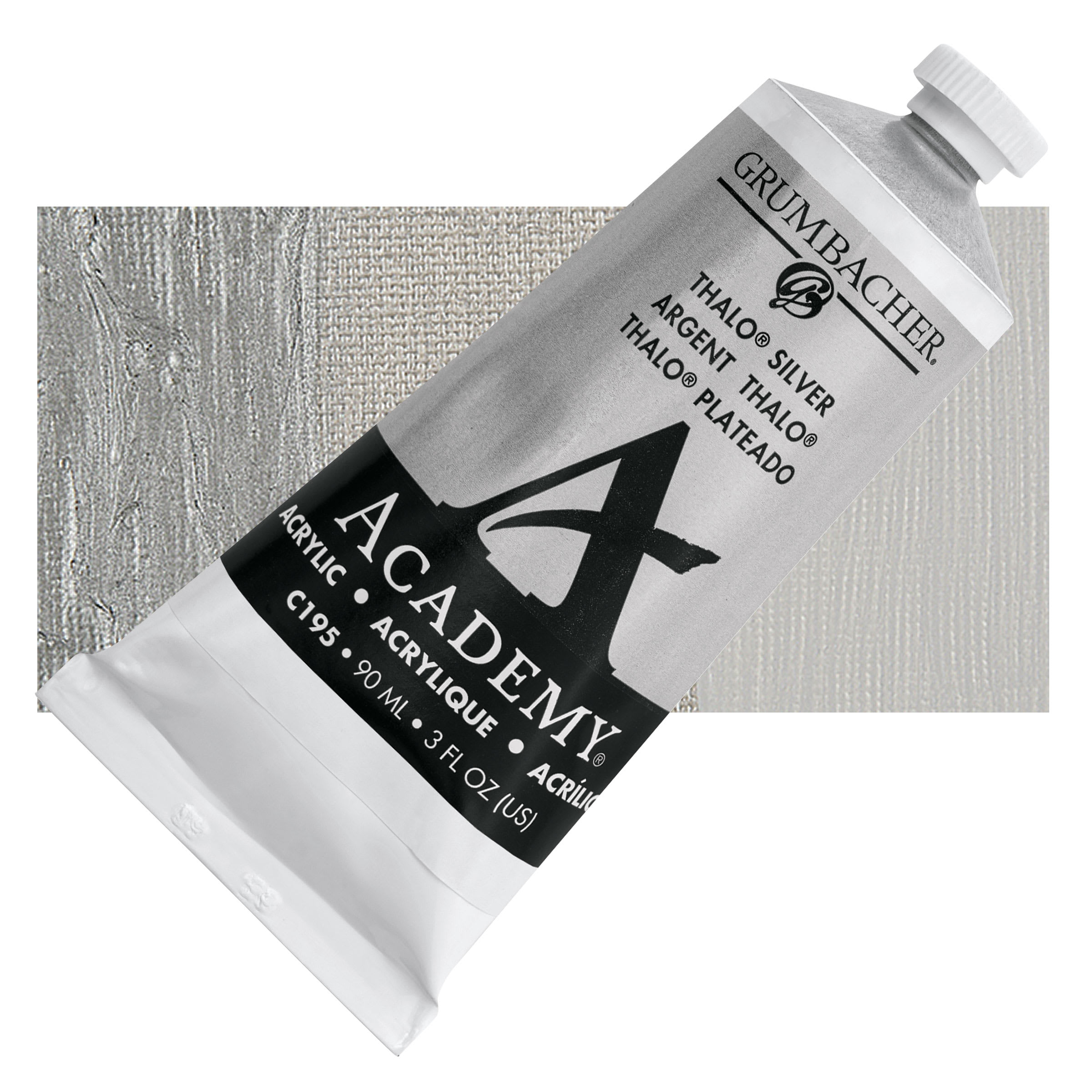 Grumbacher Academy Acrylic - Thalo Silver, 90 ml tube