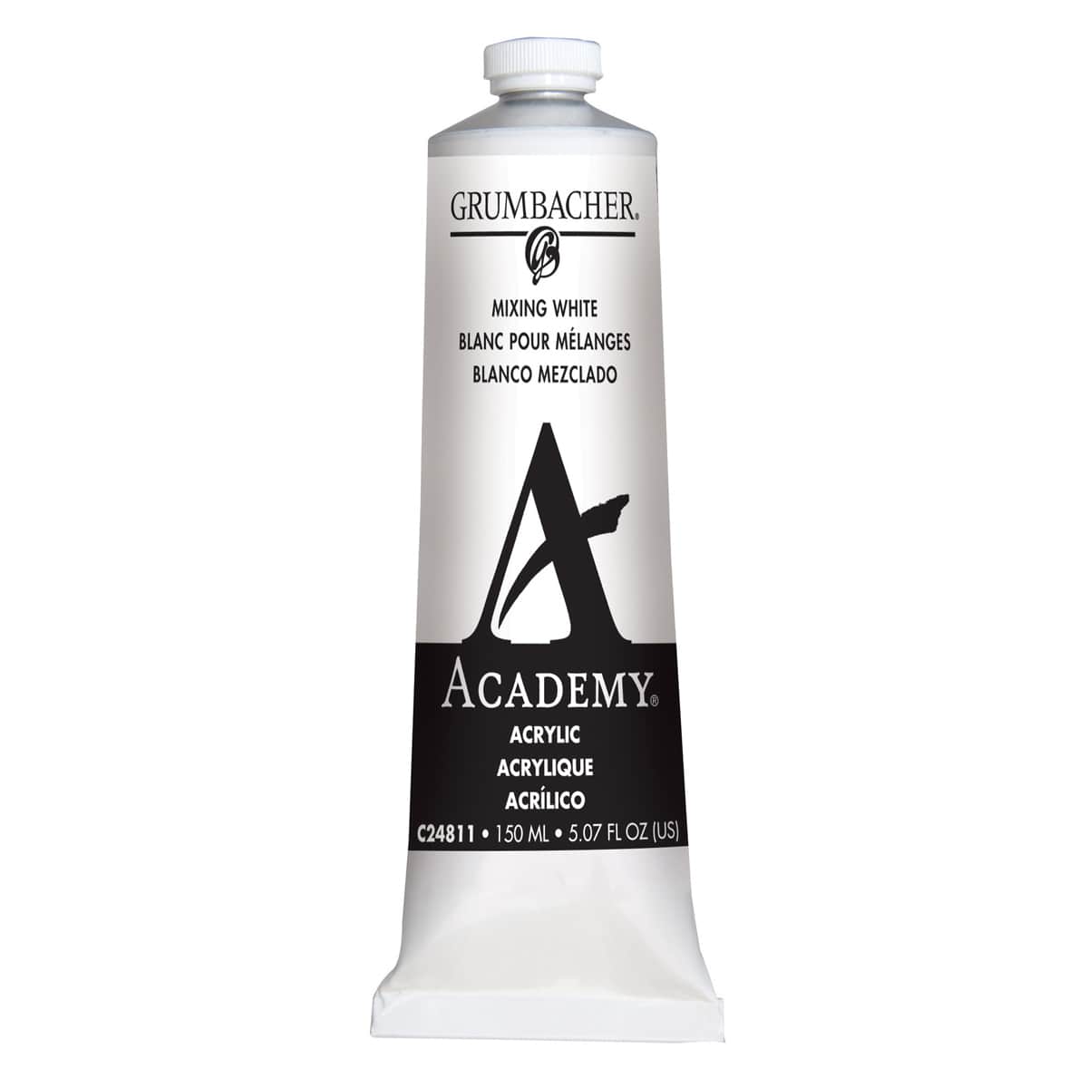 Grumbacher Academy Acrylic - Mixing White, 150 ml tube