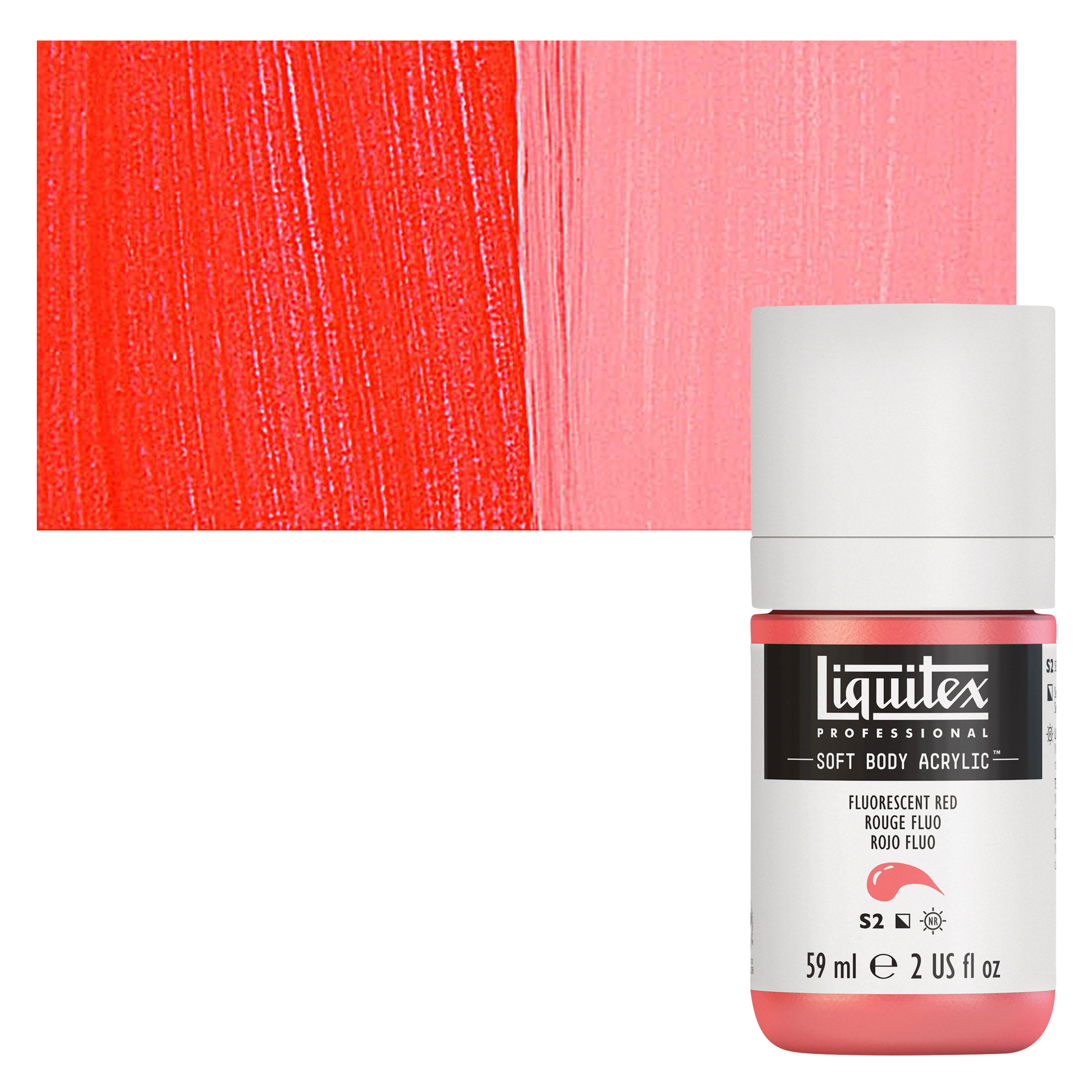 Liquitex Soft Body Artist Acrylics - Fluorescent Red, 59 ml bottle