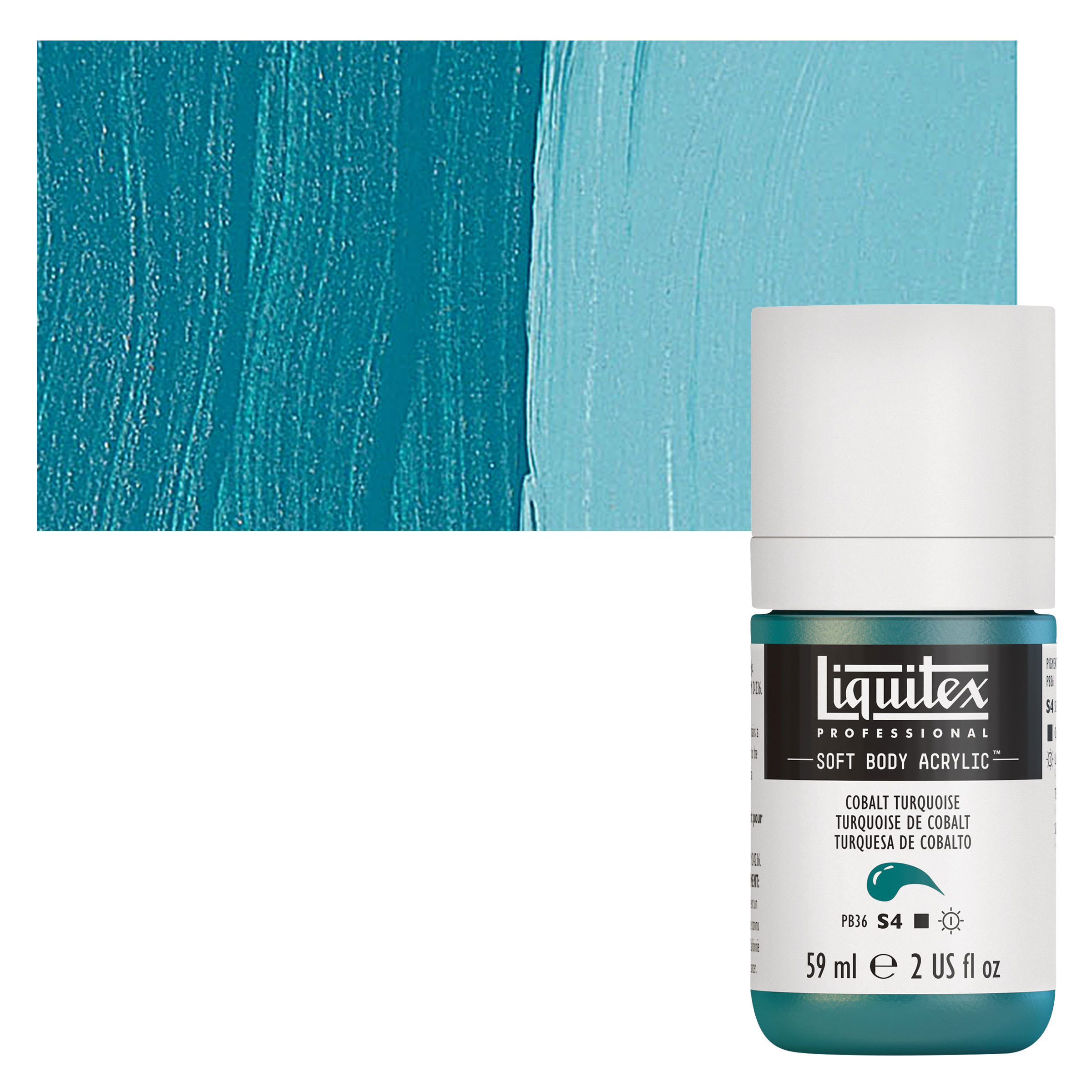 Liquitex Soft Body Artist Acrylics - Cobalt Turquoise, 59 ml bottle