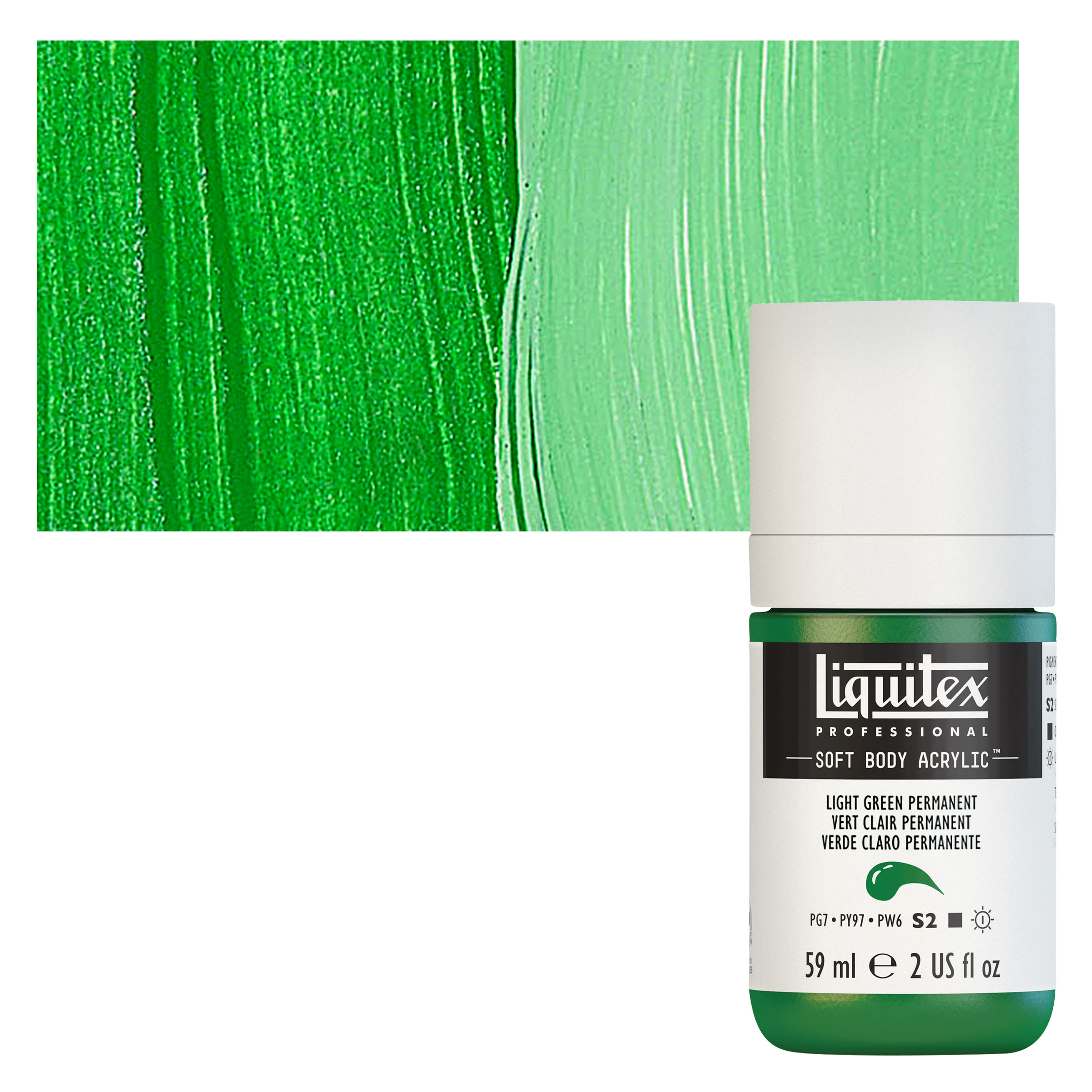 Liquitex Soft Body Artist Acrylics - Light Green Permanent, 59 ml bottle