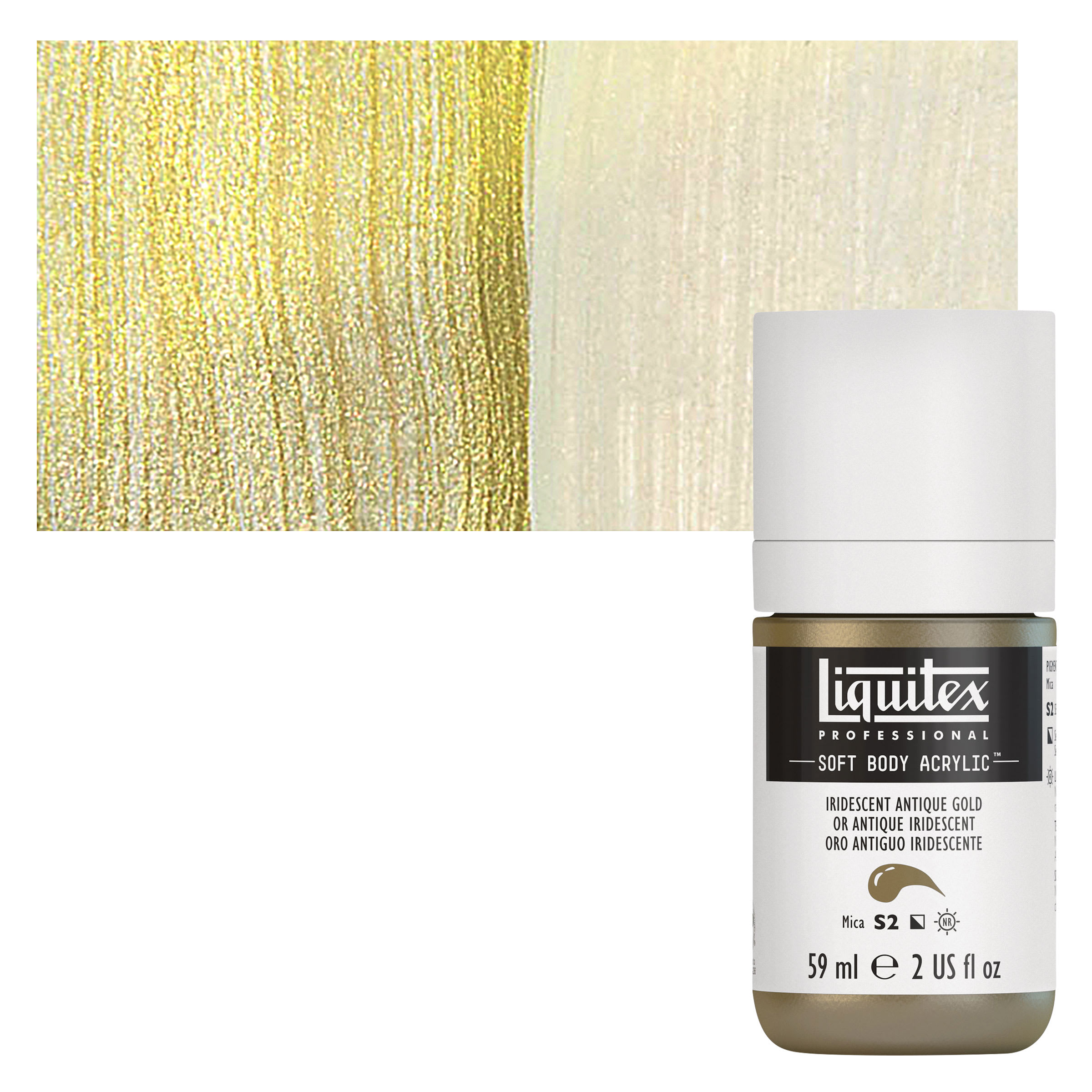 Liquitex® Professional Soft Body Acrylic Bottle, 2 oz Paint in Iridescent Antique Gold