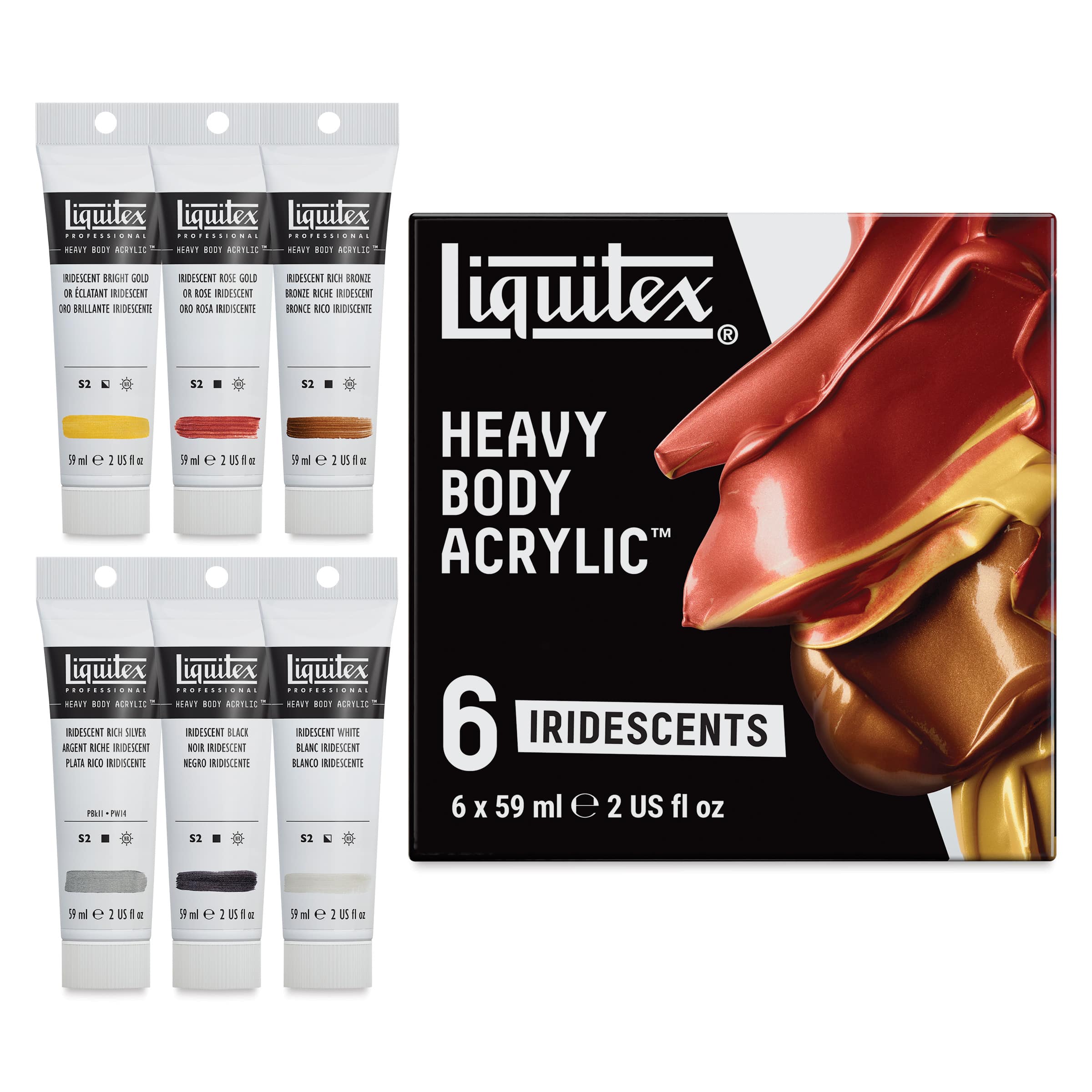 Liquitex® Professional Heavy Body Acrylic Iridescent 6 Color Set Paint | 59 ml