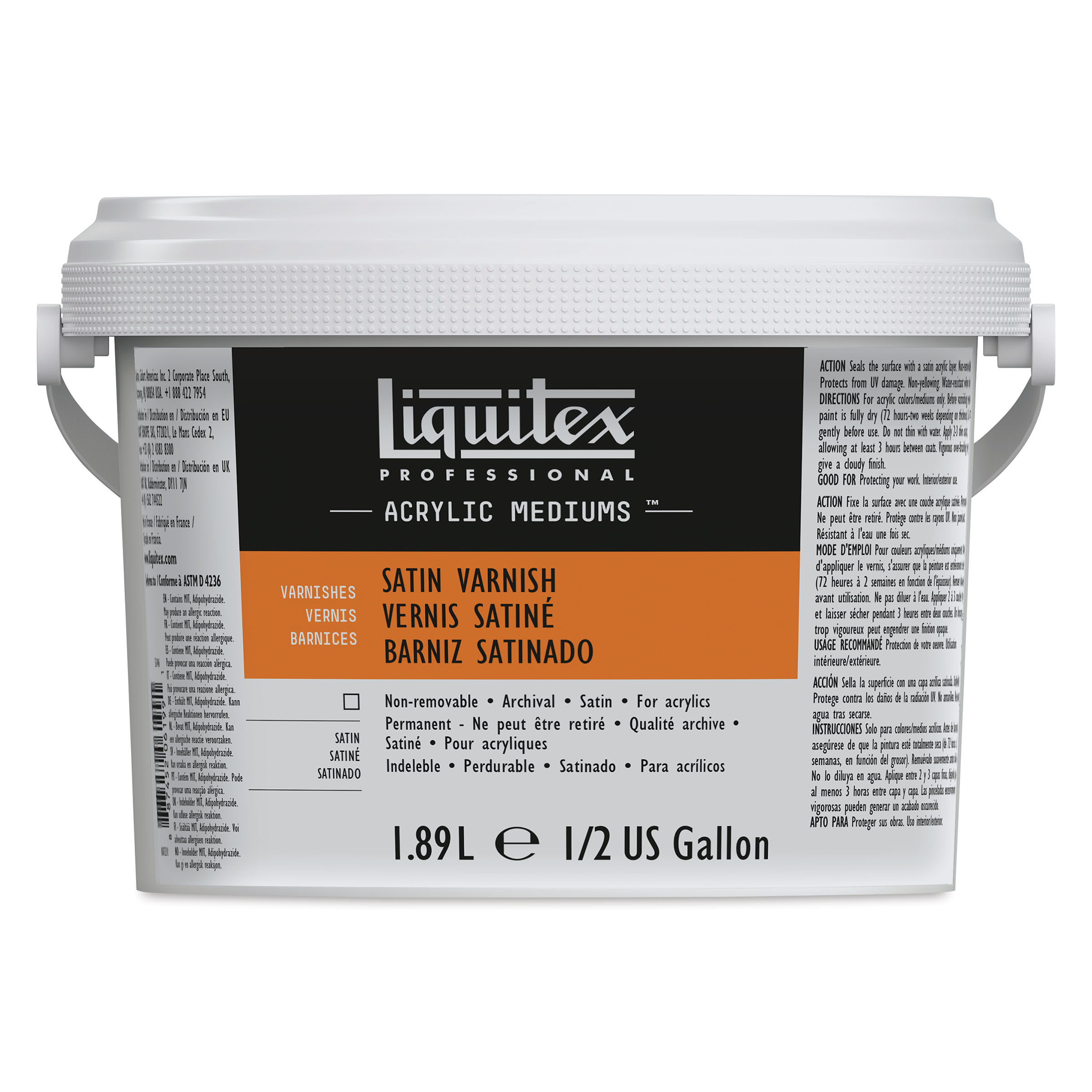 Liquitex Acrylic Varnish - Satin, 1.89 L, Bucket