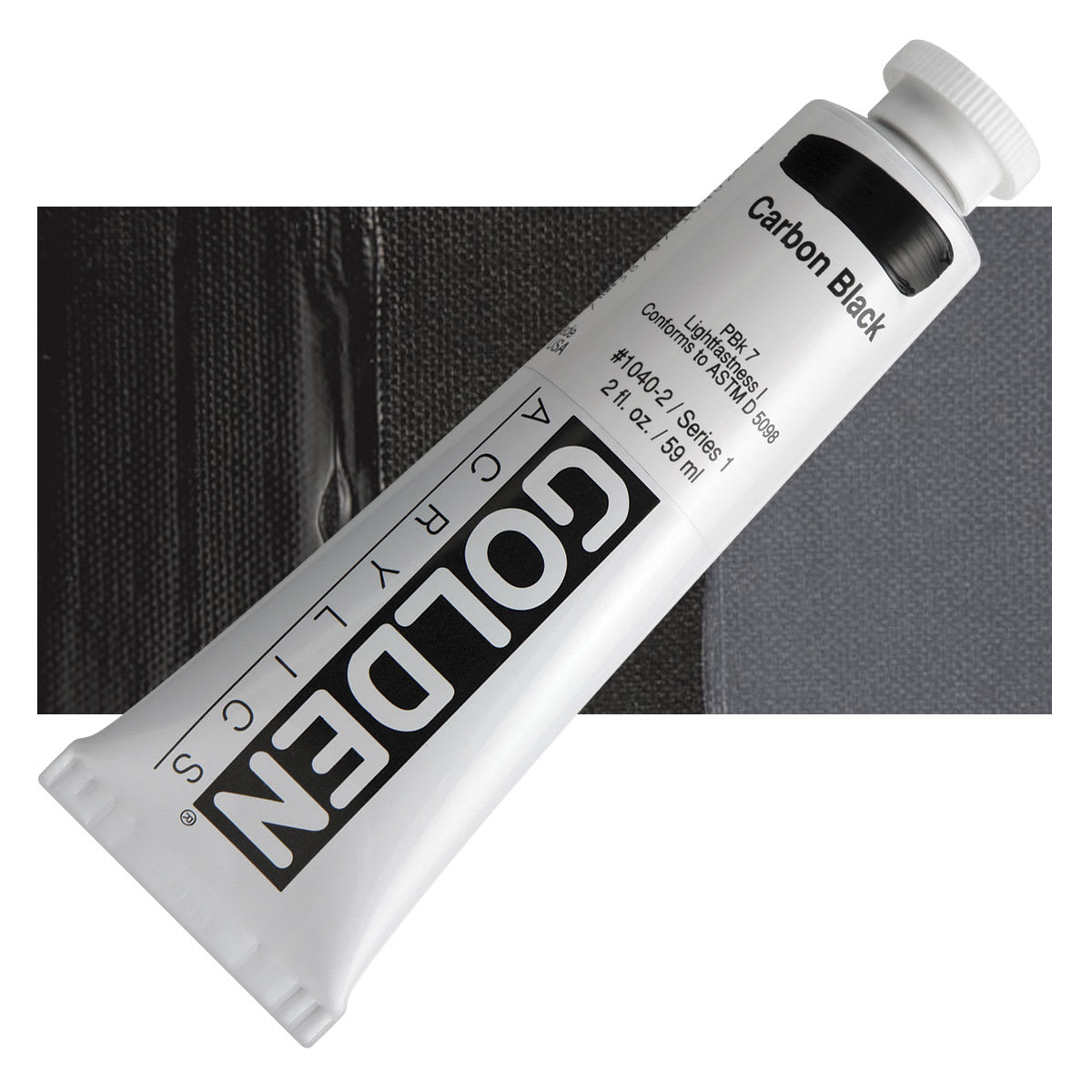 Golden Heavy Body Artist Acrylics - Carbon Black, 2 oz Tube