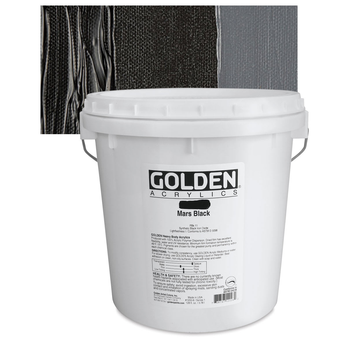 Golden Heavy Body Acrylic Paint - Mars Black, Gallon