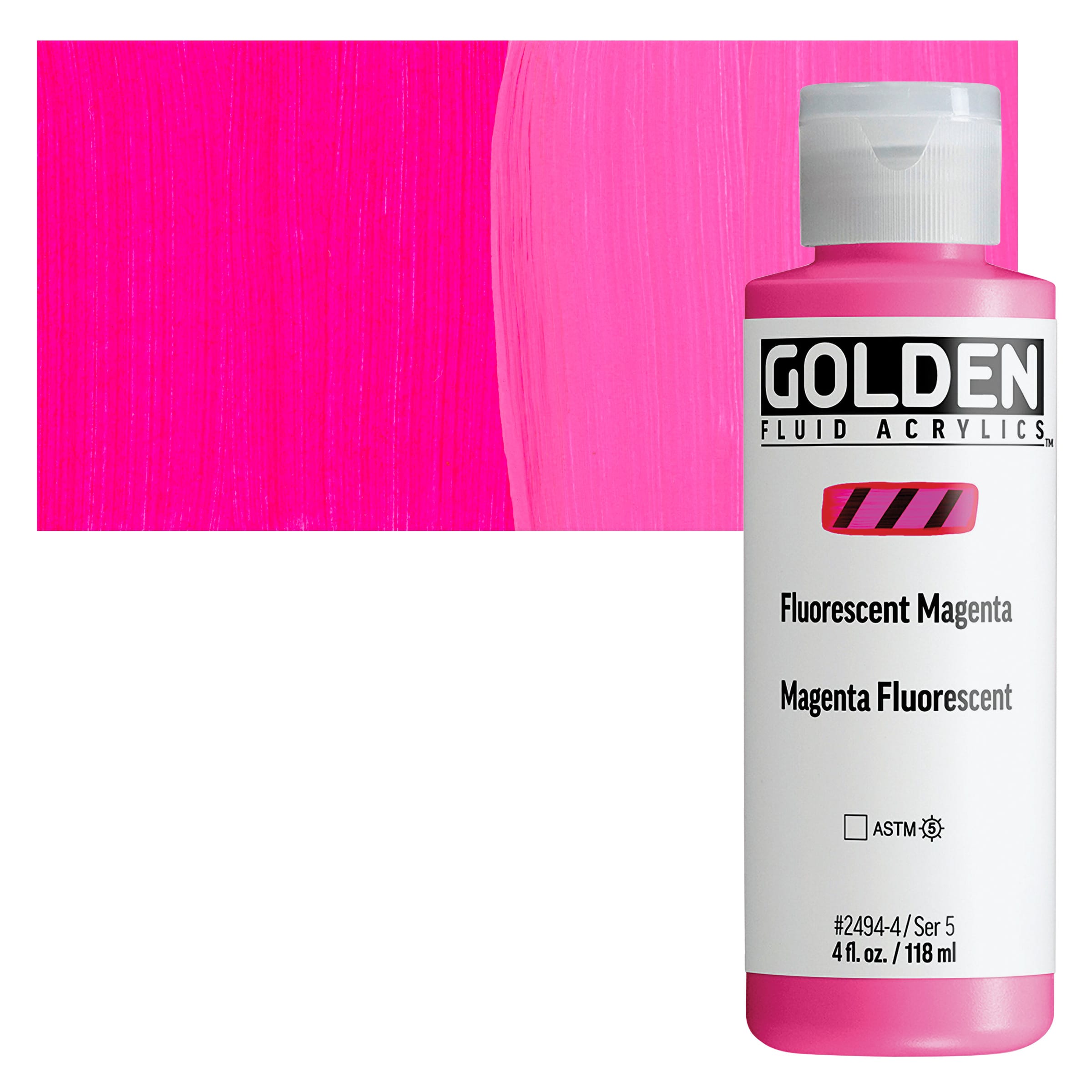 Golden Fluid Acrylic - Fluorescent Magenta, 4 oz bottle