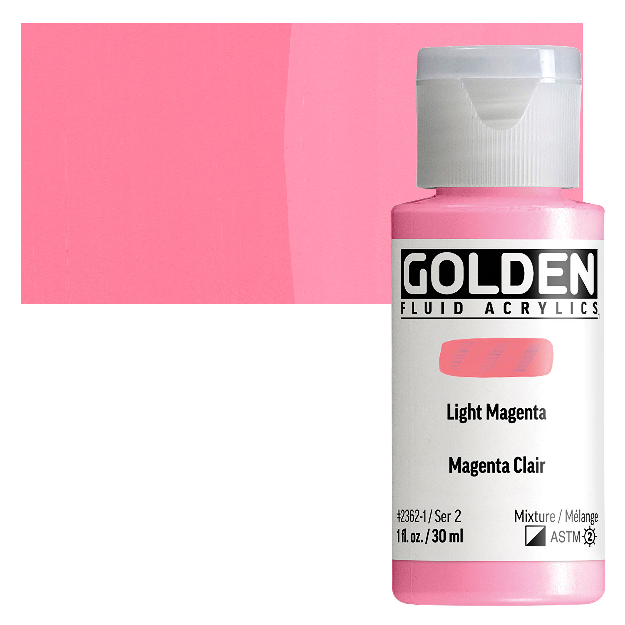 Golden Fluid Acrylic - Light Magenta, 1 oz bottle