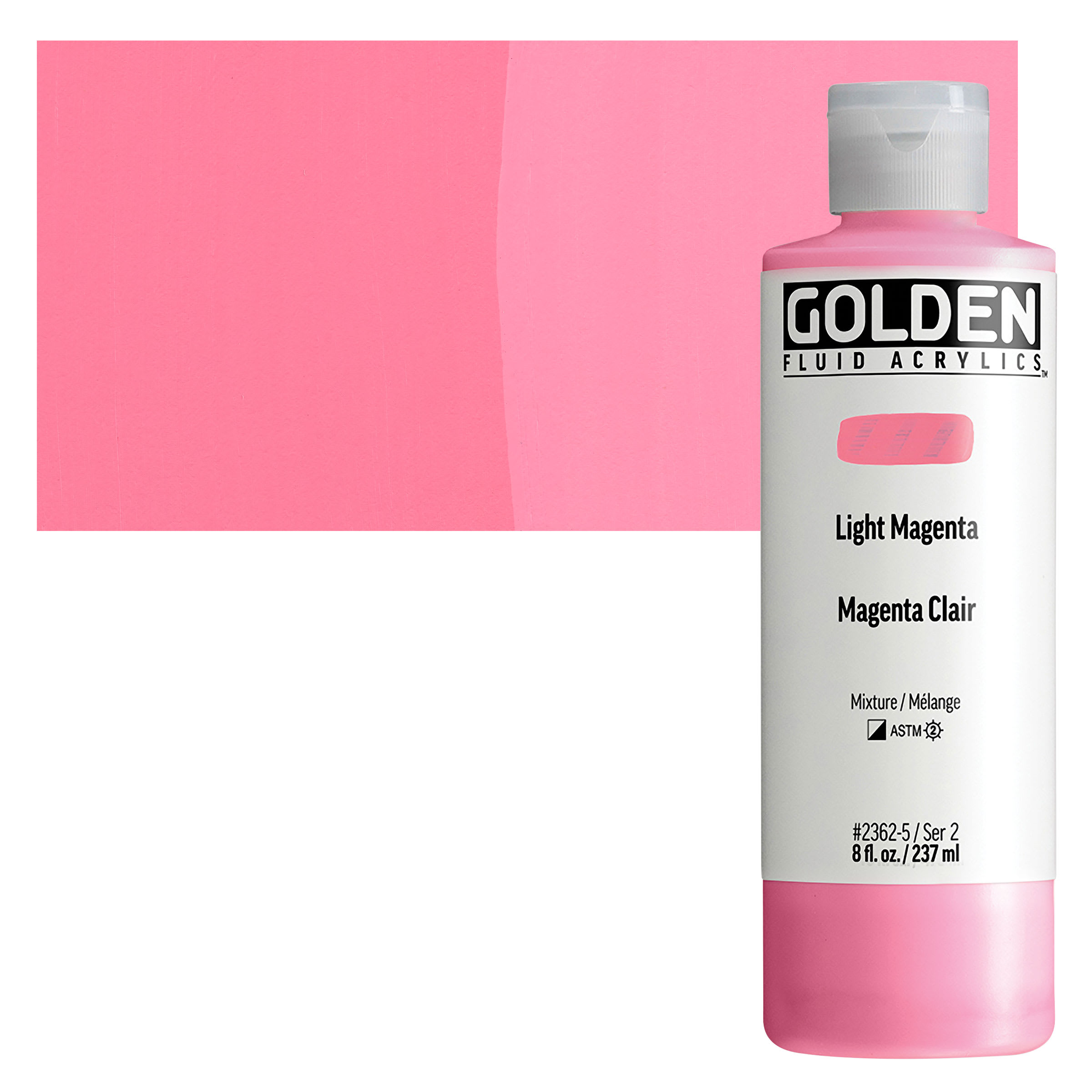 Golden Fluid Acrylic - Light Magenta, 8 oz bottle