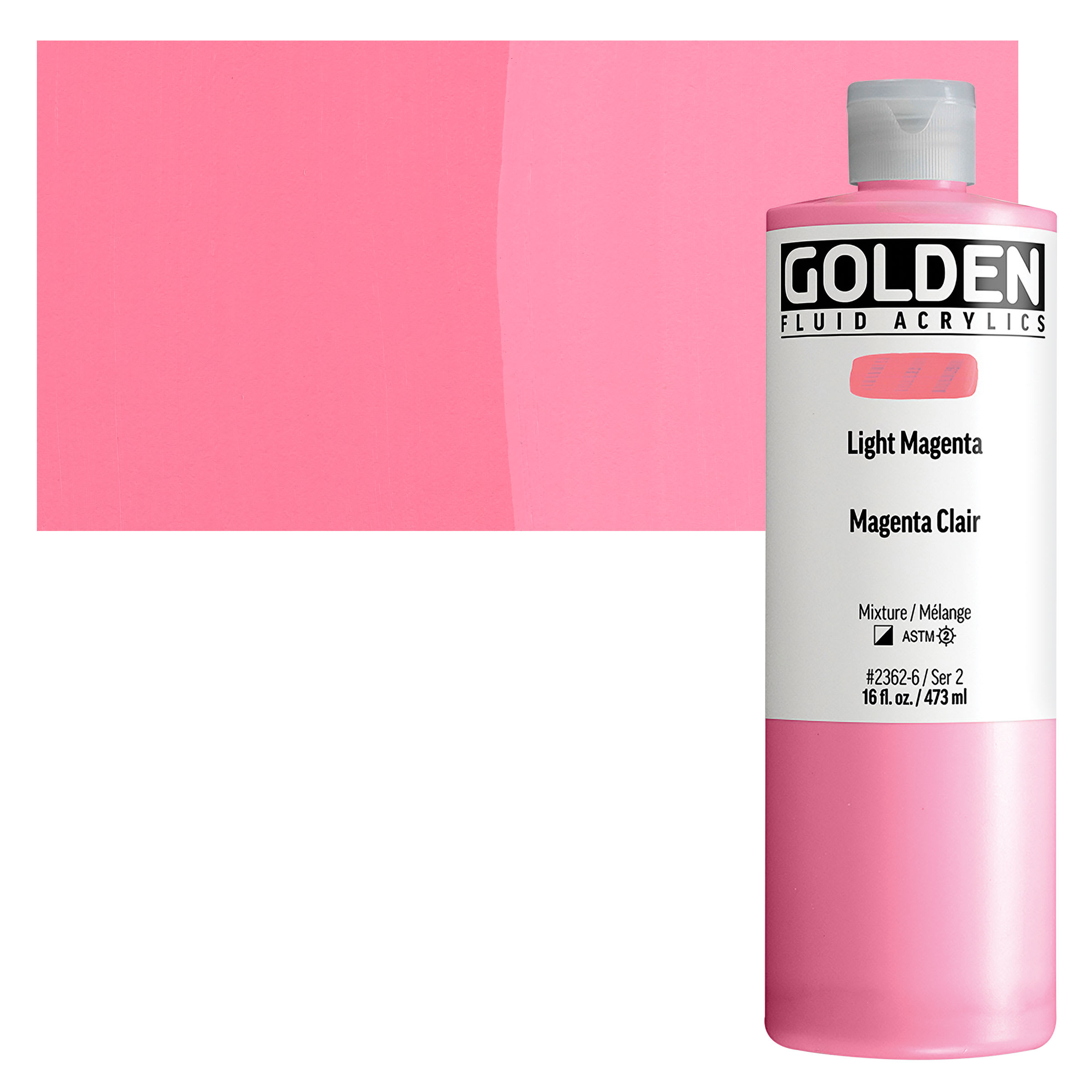 Golden Fluid Acrylic - Light Magenta, 16 oz bottle