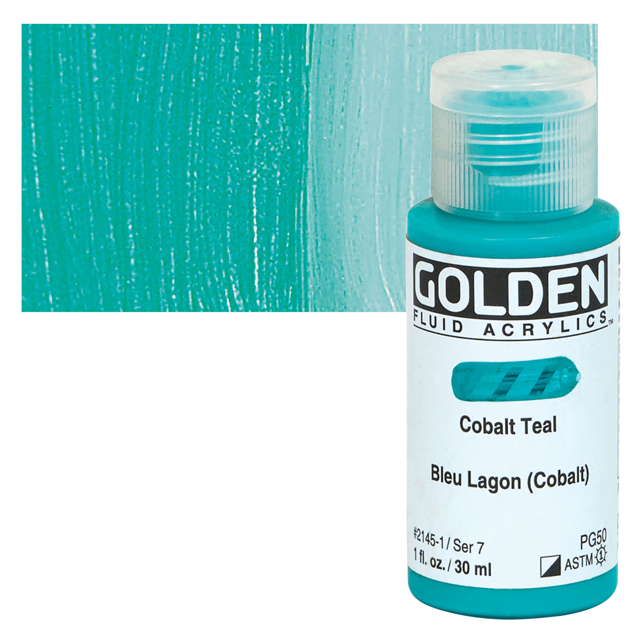 Golden Fluid Acrylics - Cobalt Teal, 1 oz bottle