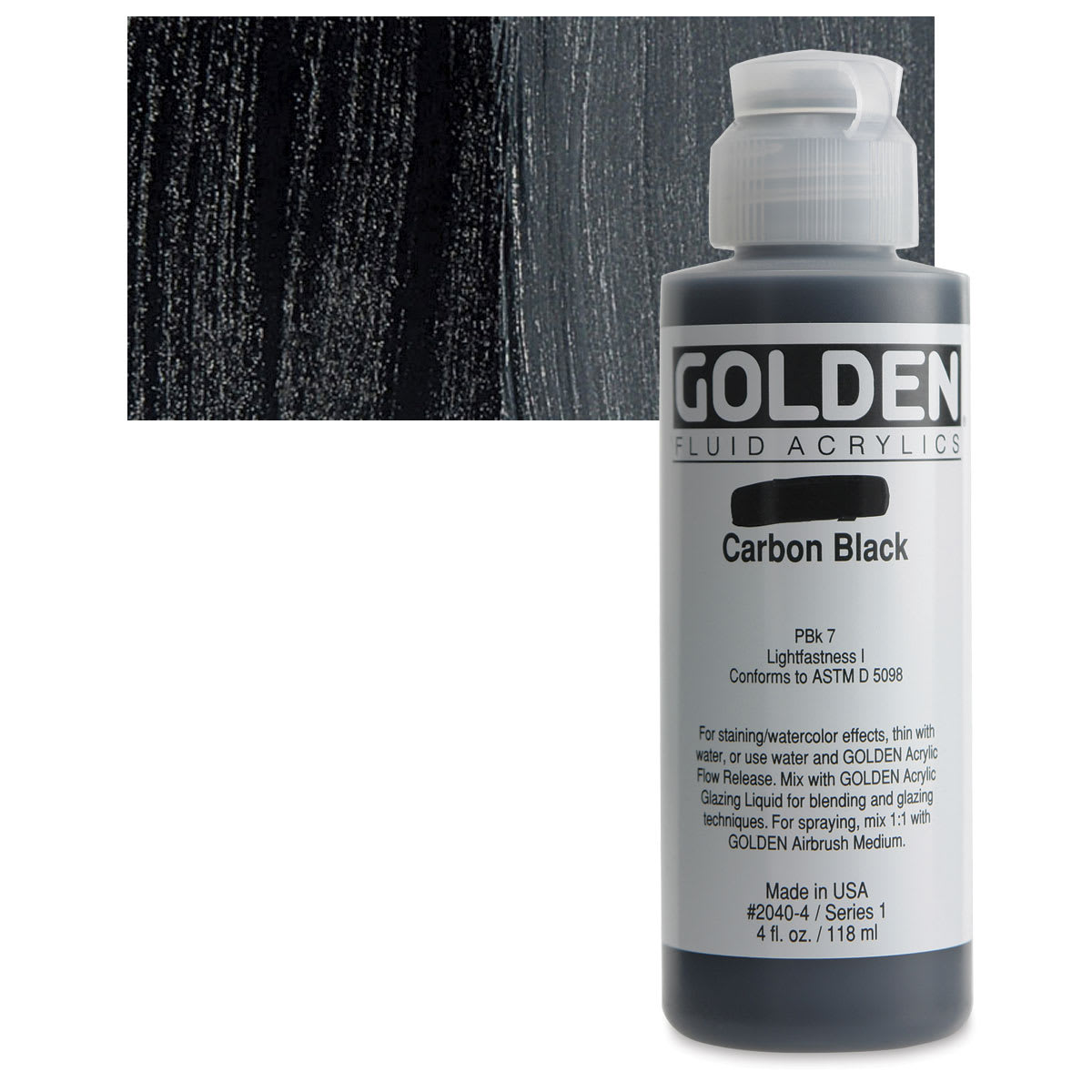 Golden® 4 oz Fluid Acrylics Paint in Carbon Black