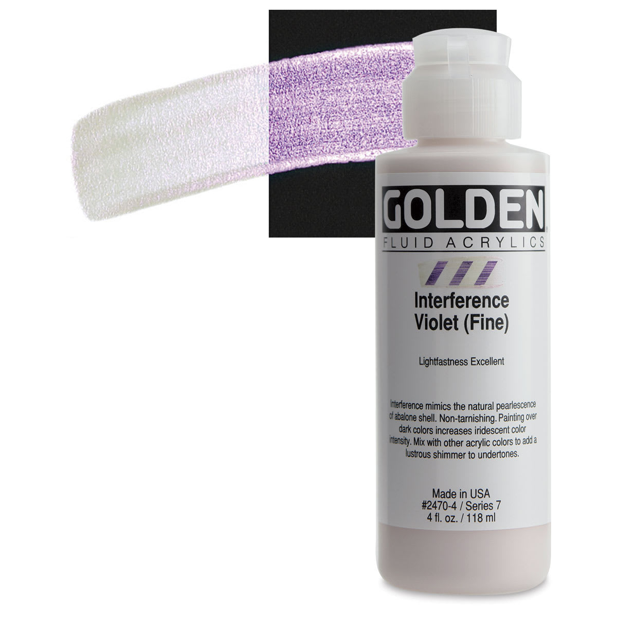 Golden Fluid Acrylics - Interference Violet (Fine), 4 oz bottle