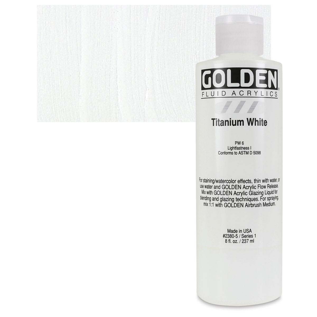 Golden Fluid Acrylics - Titanium White, 8 oz bottle