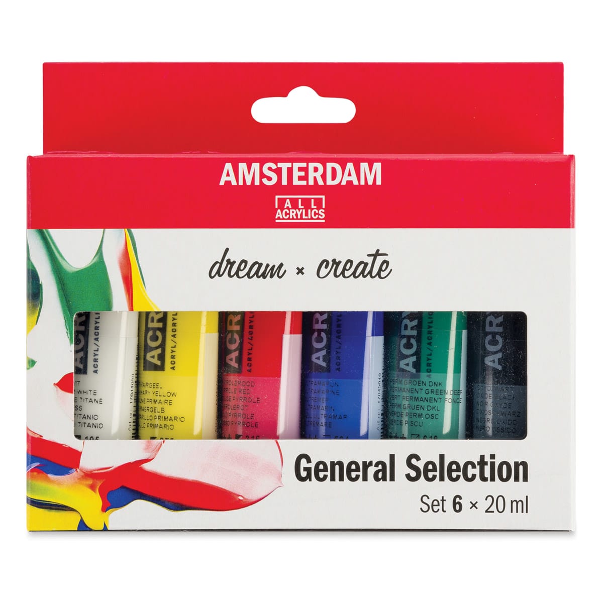 Amsterdam Standard Series Acrylics - Set of 6, Assorted Colors, 20 ml Tubes