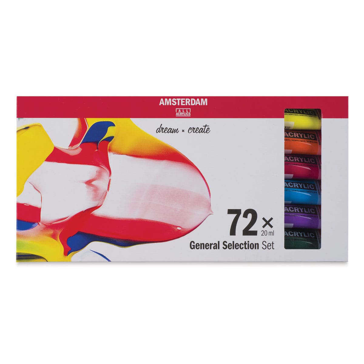Amsterdam Standard Series Acrylics - Set of 72, Assorted Colors, 20 ml Tubes