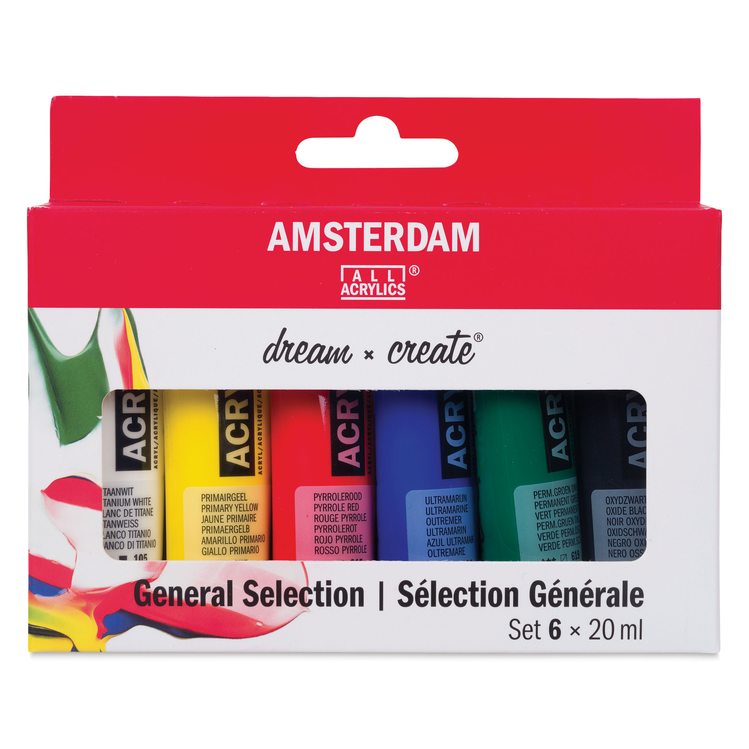 Amsterdam Standard Series Acrylics - Set of 6, General Colors, 20 ml Tubes