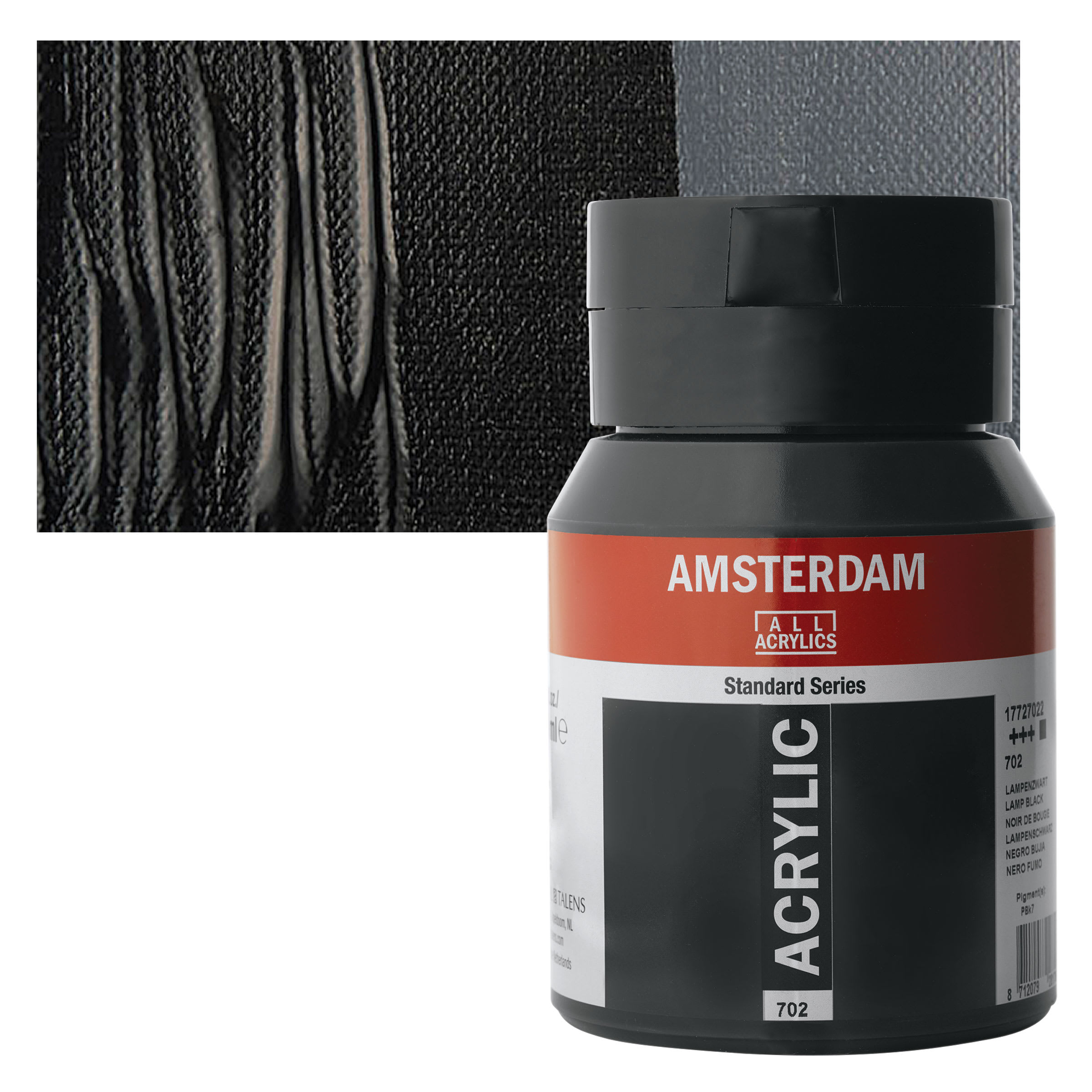 Amsterdam Standard Series Acrylic - Lamp Black, 500 ml, Bottle