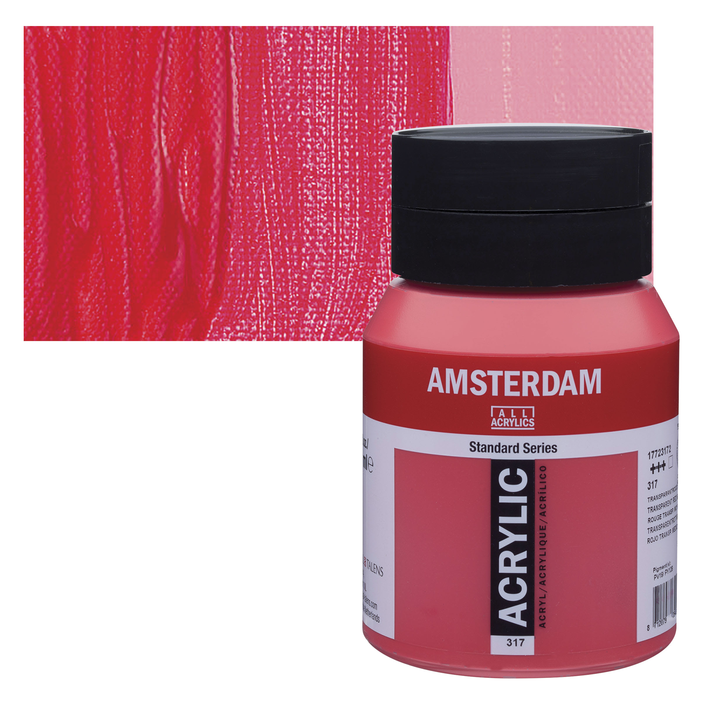 Amsterdam Standard Series Acrylic - Transparent Red Medium, 500 ml bottle