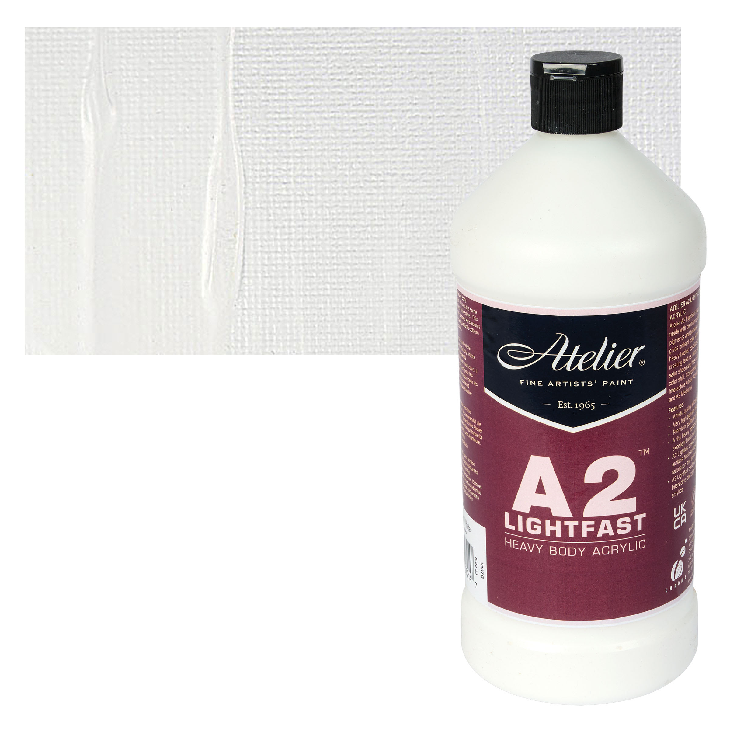 Chroma A2 Student Acrylics - Titanium White, 1 L, Bottle
