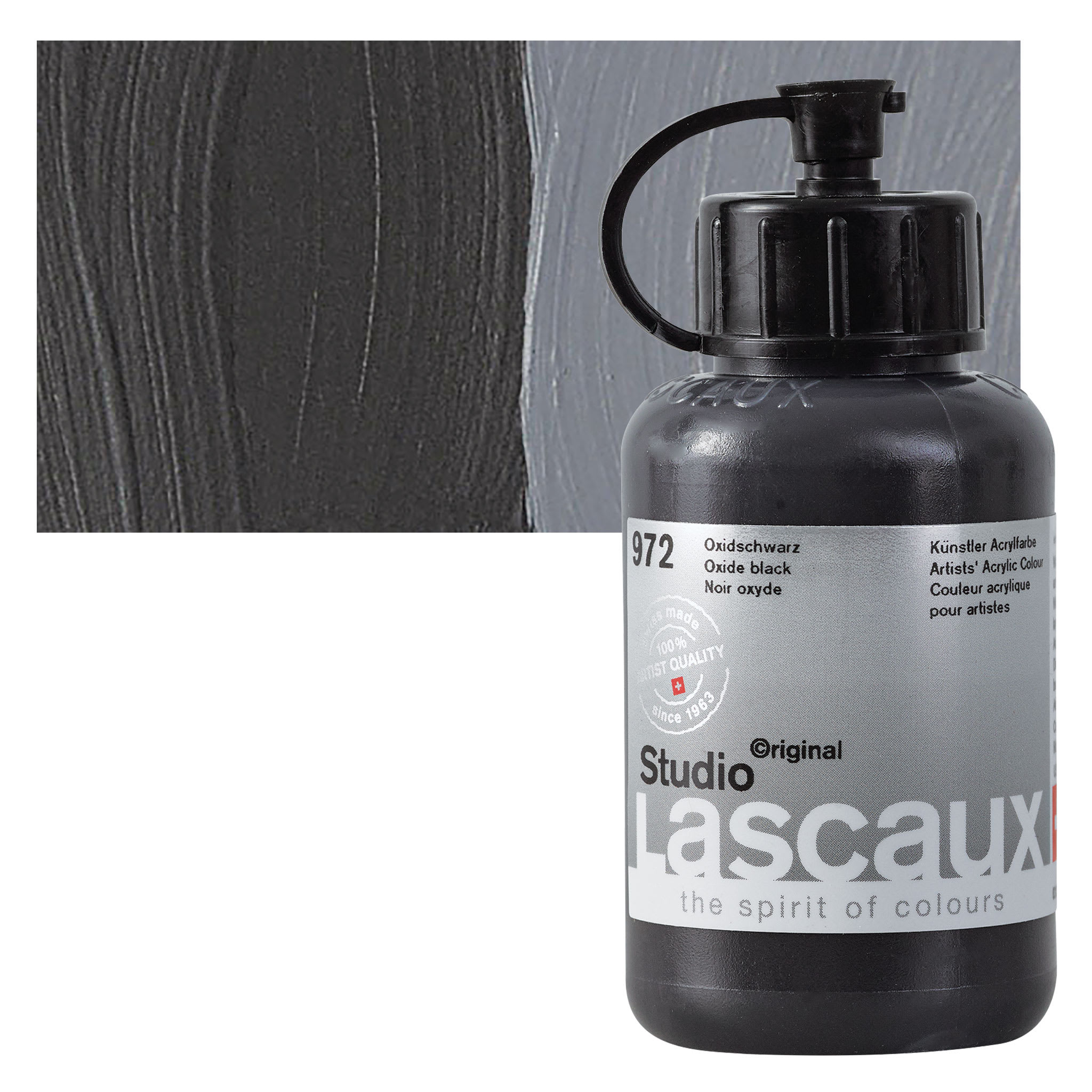 Lascaux Studio Acrylics - Oxide Black, 85 ml bottle
