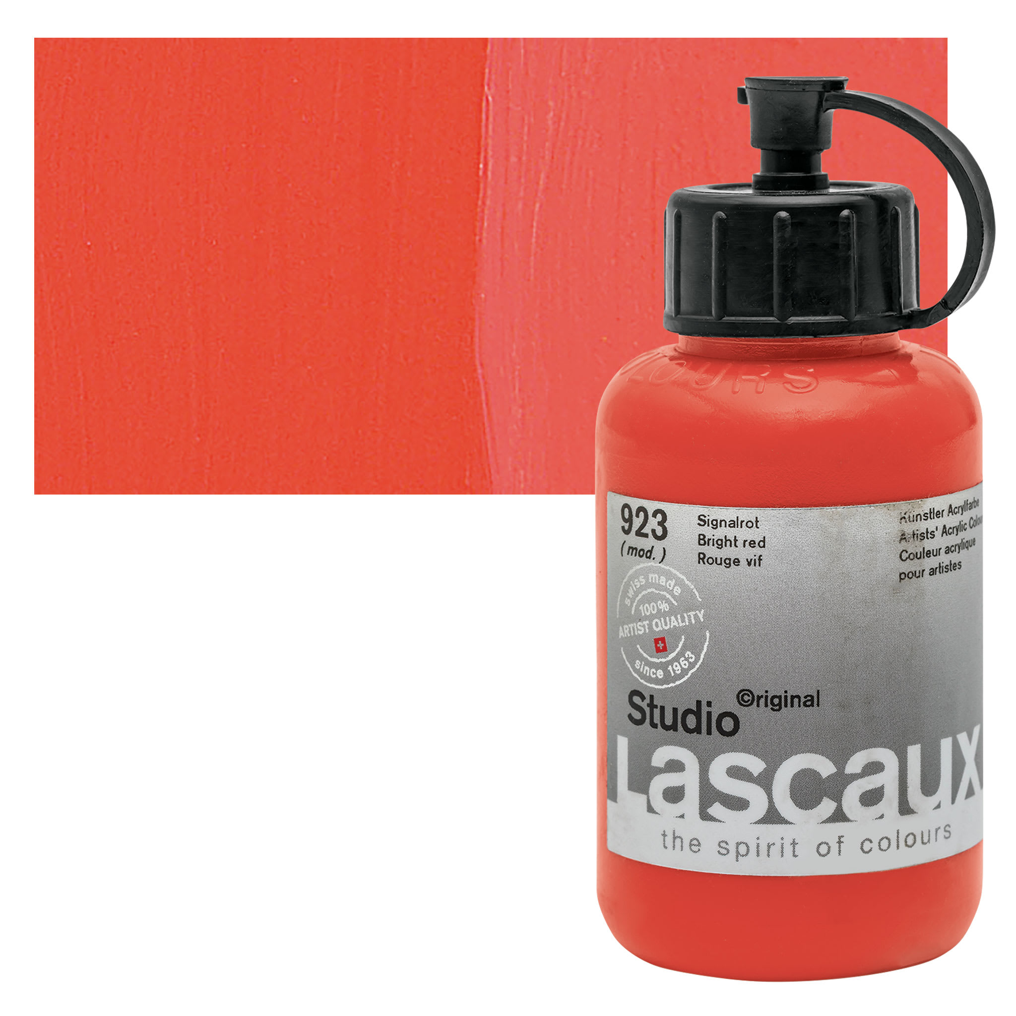 Lascaux Studio Acrylics - Bright Red, 85 ml bottle