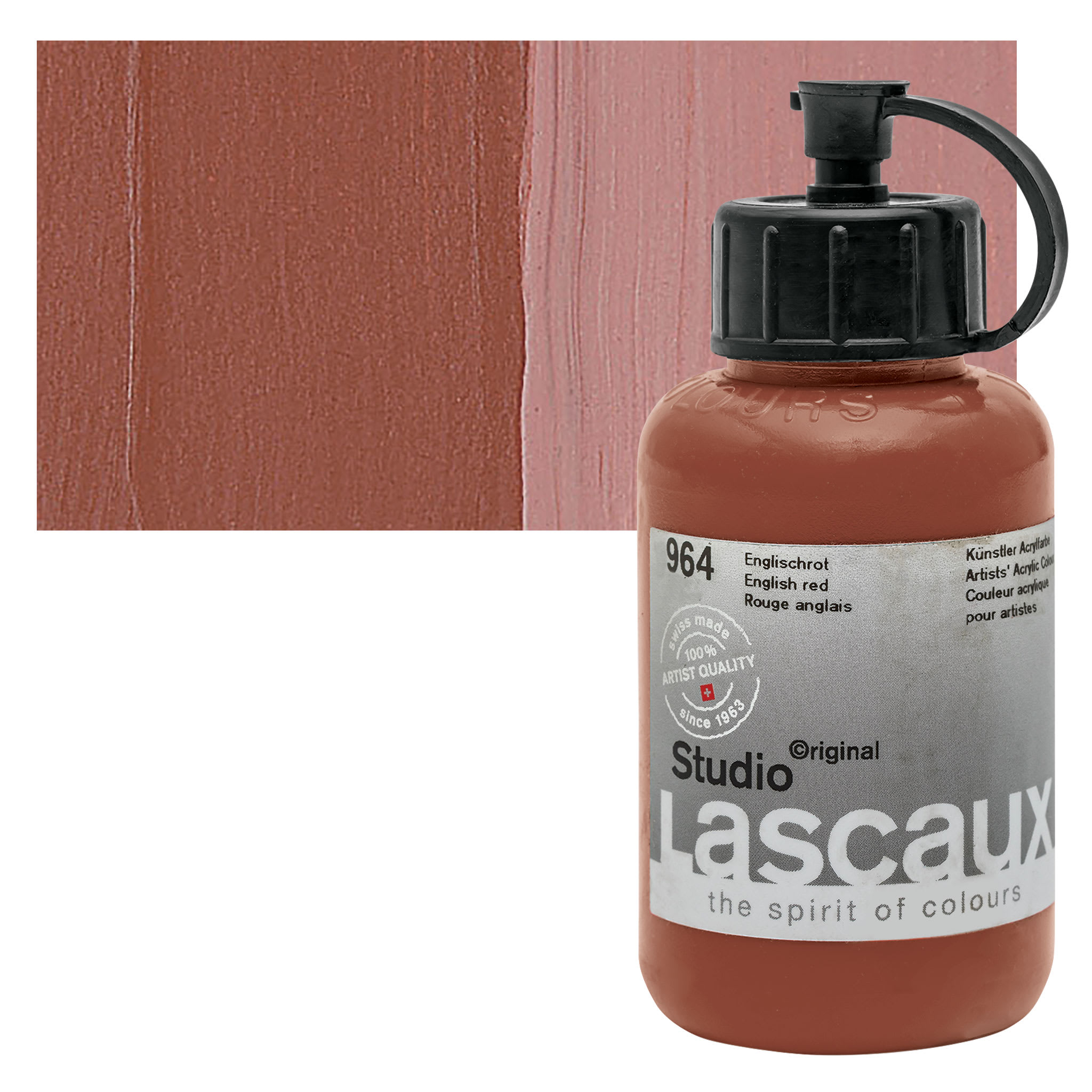 Lascaux Studio Acrylics - English Red, 85 ml bottle