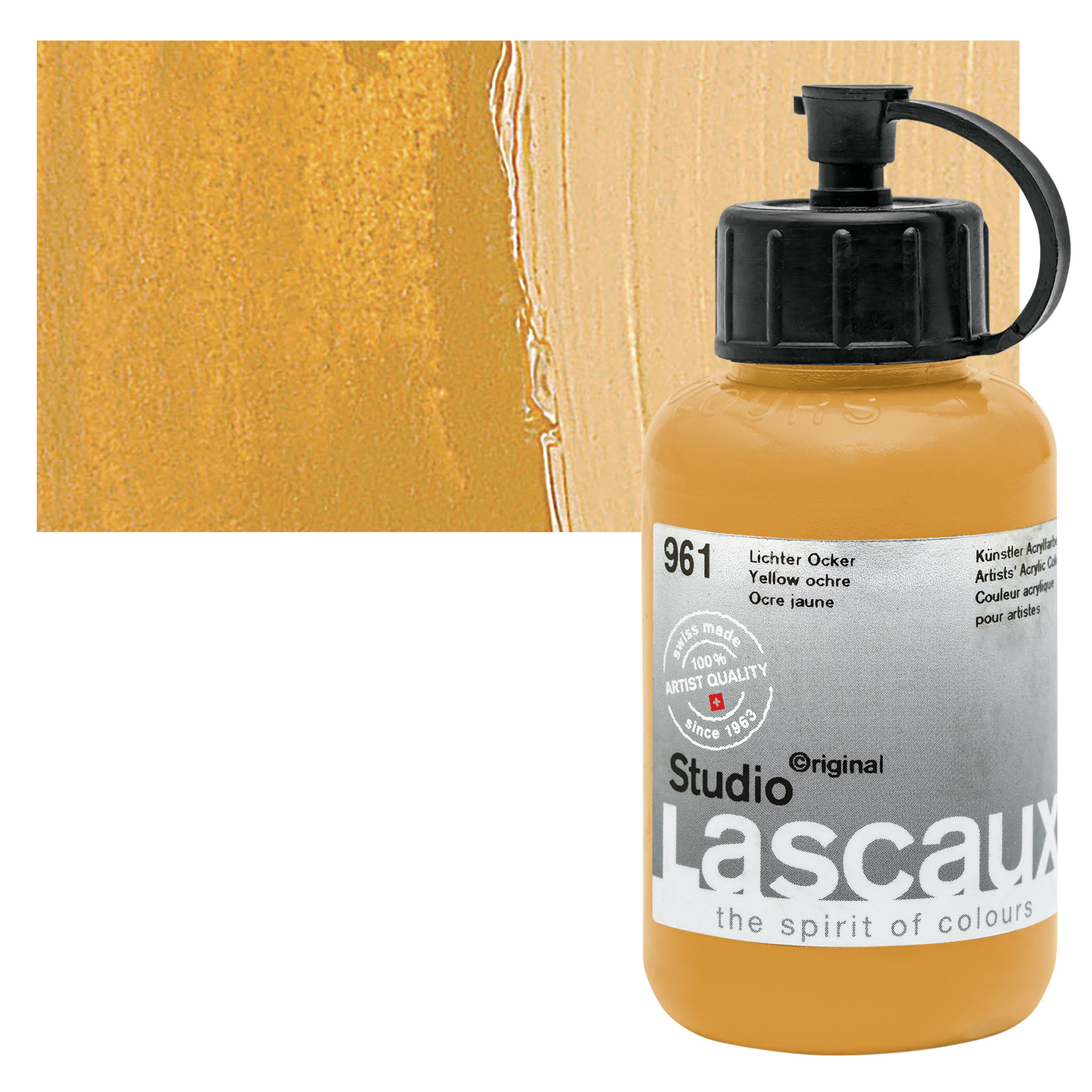 Lascaux Studio Acrylics - Yellow Ochre, 85 ml bottle