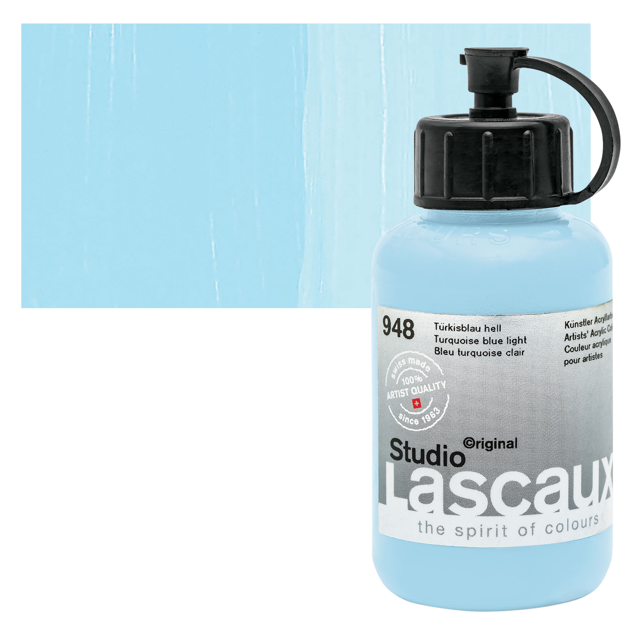 Lascaux Studio Acrylics - Turquoise Blue Light, 85 ml bottle