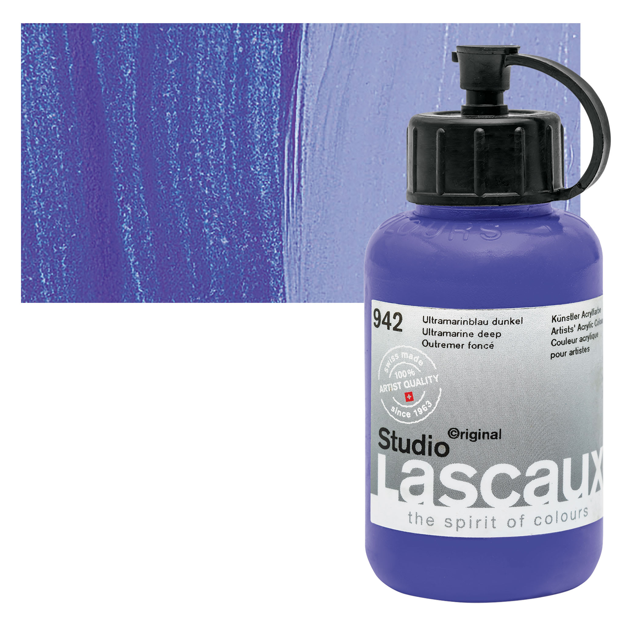 Lascaux Studio Acrylics - Ultramarine Blue Deep, 85 ml bottle