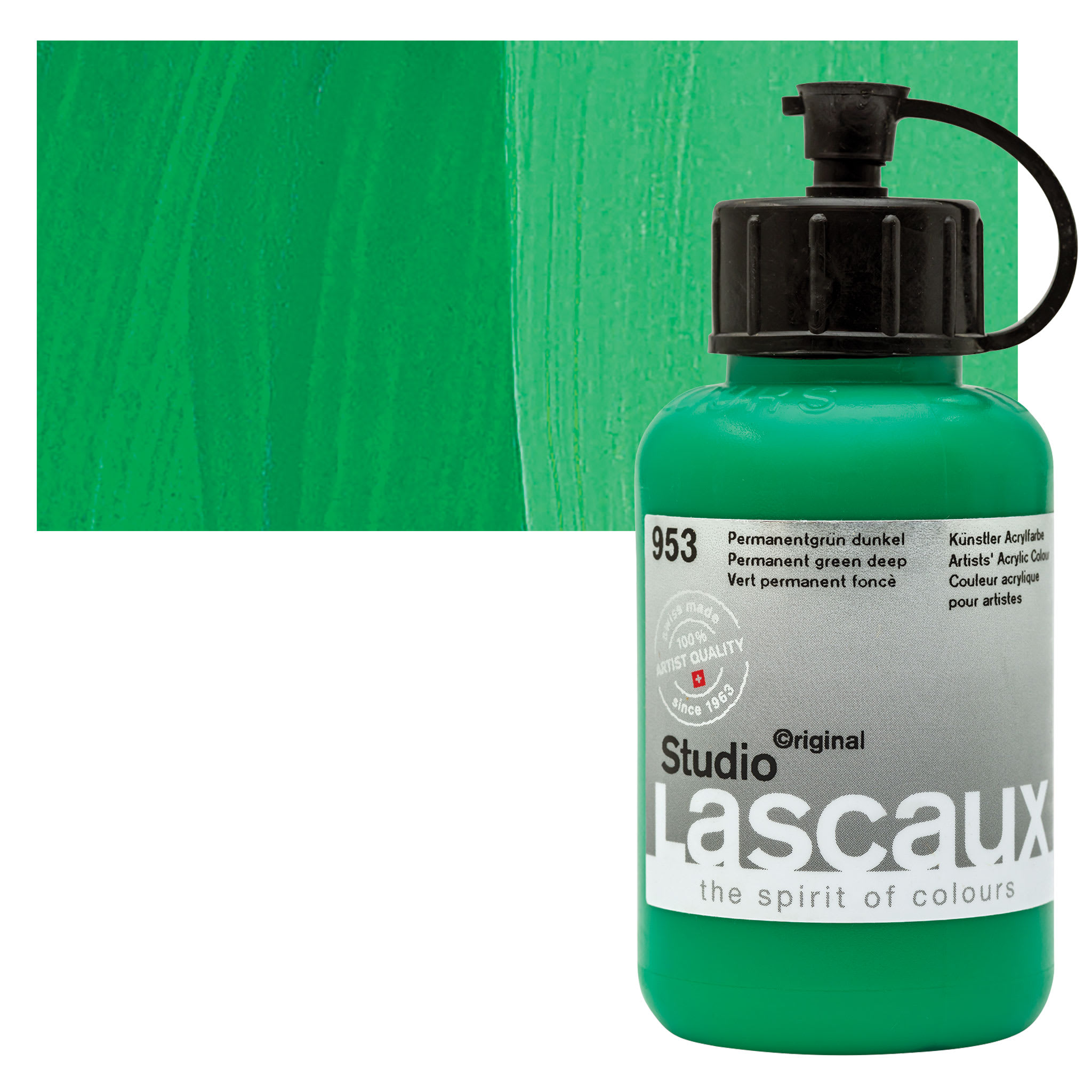 Lascaux Studio Acrylics - Permanent Green Deep, 85 ml bottle